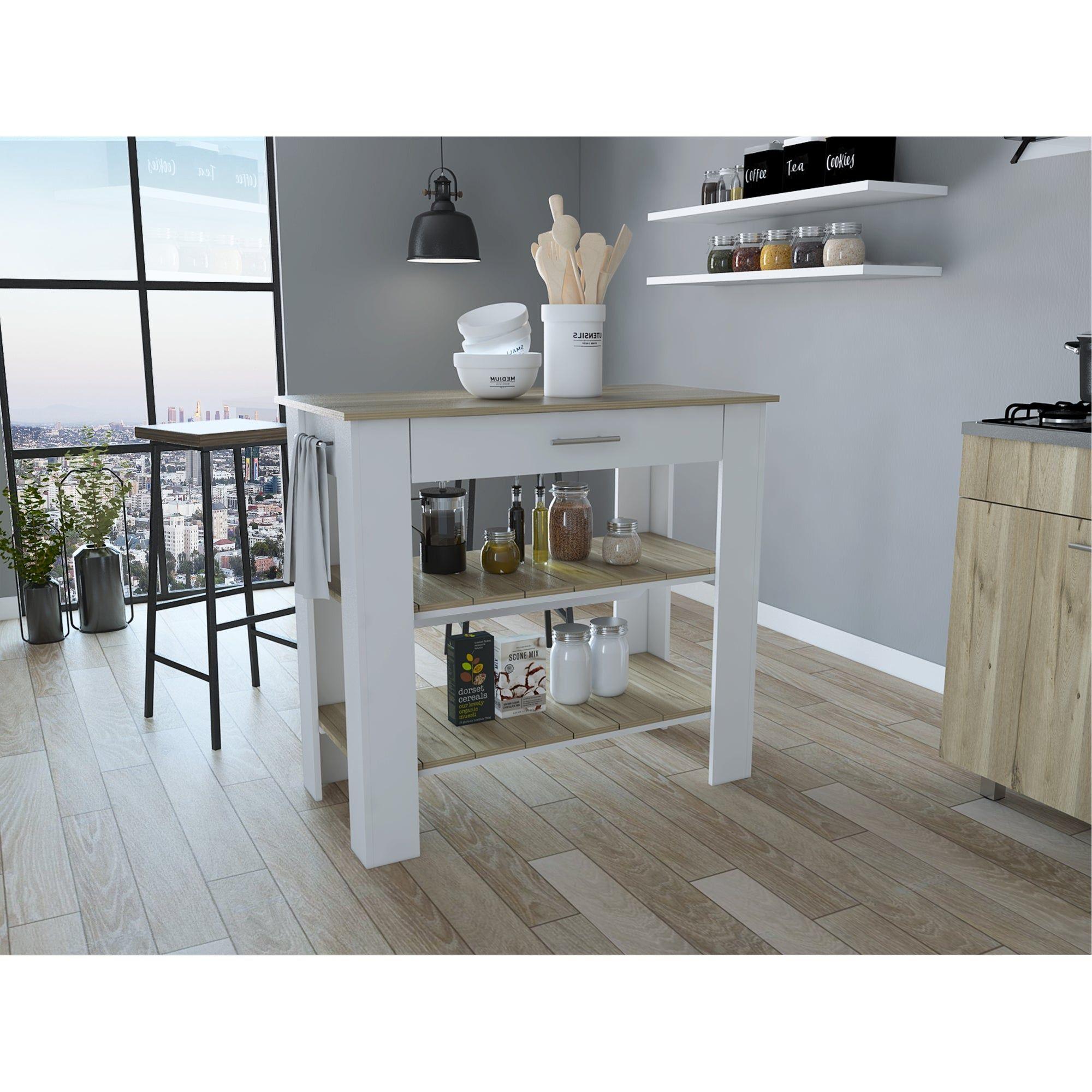ISLA DE COCINA 101x93x50 CM FM-008B BLANCO-4