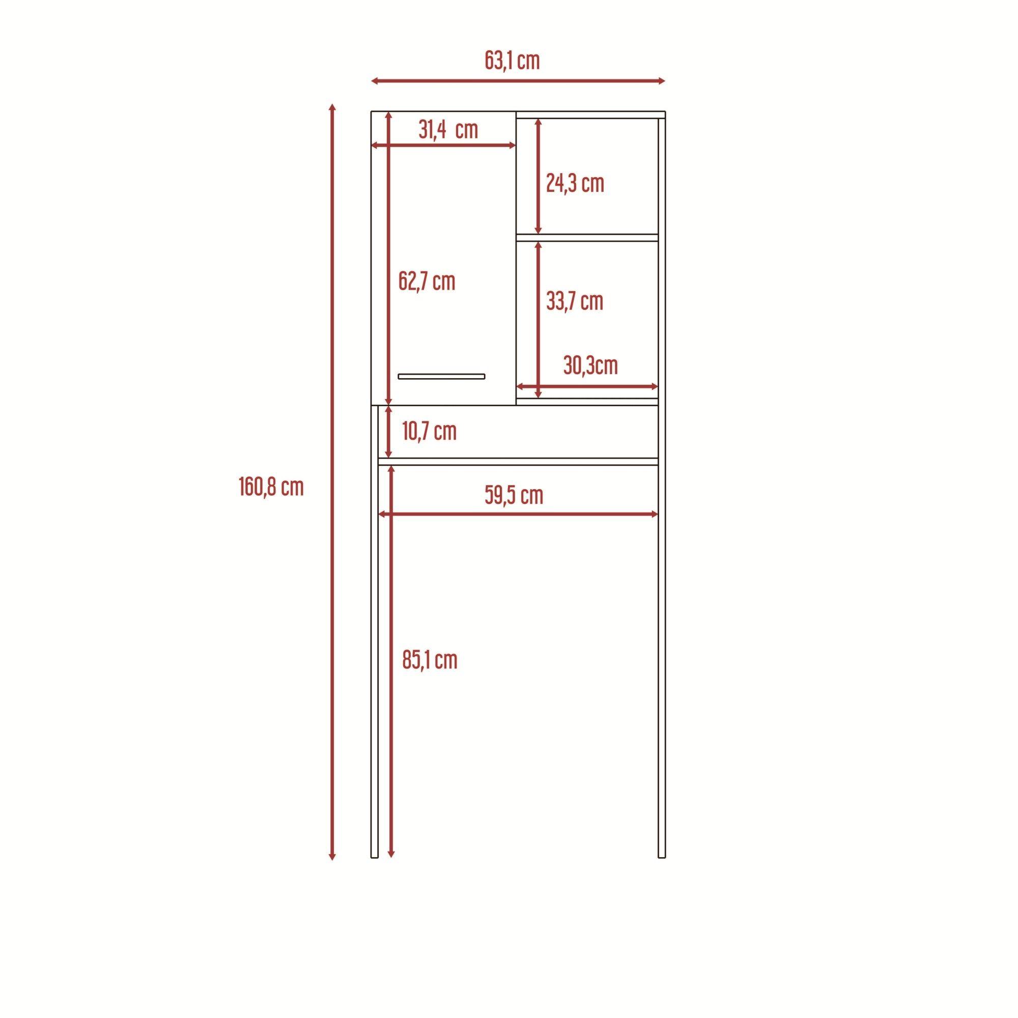 Estante Wc 1 Puerta 3 Repisas Fm-012B Blanco-7