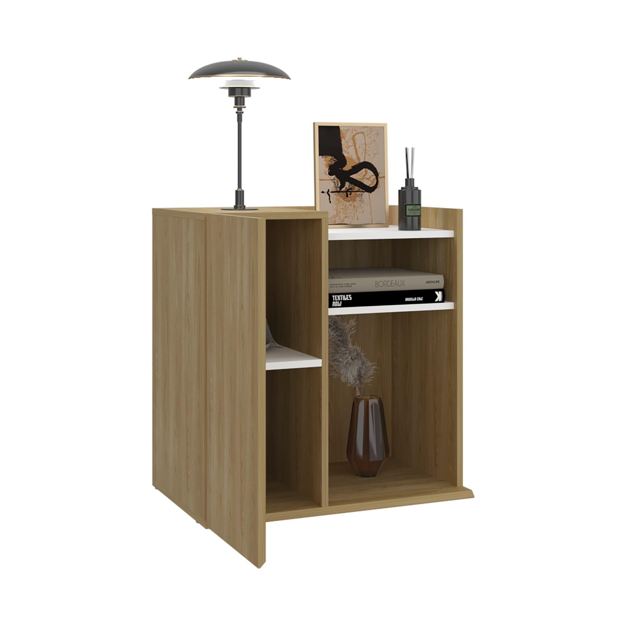 Velador Con 1 Puerta Fm 65X65X40 Cm Café Claro-2