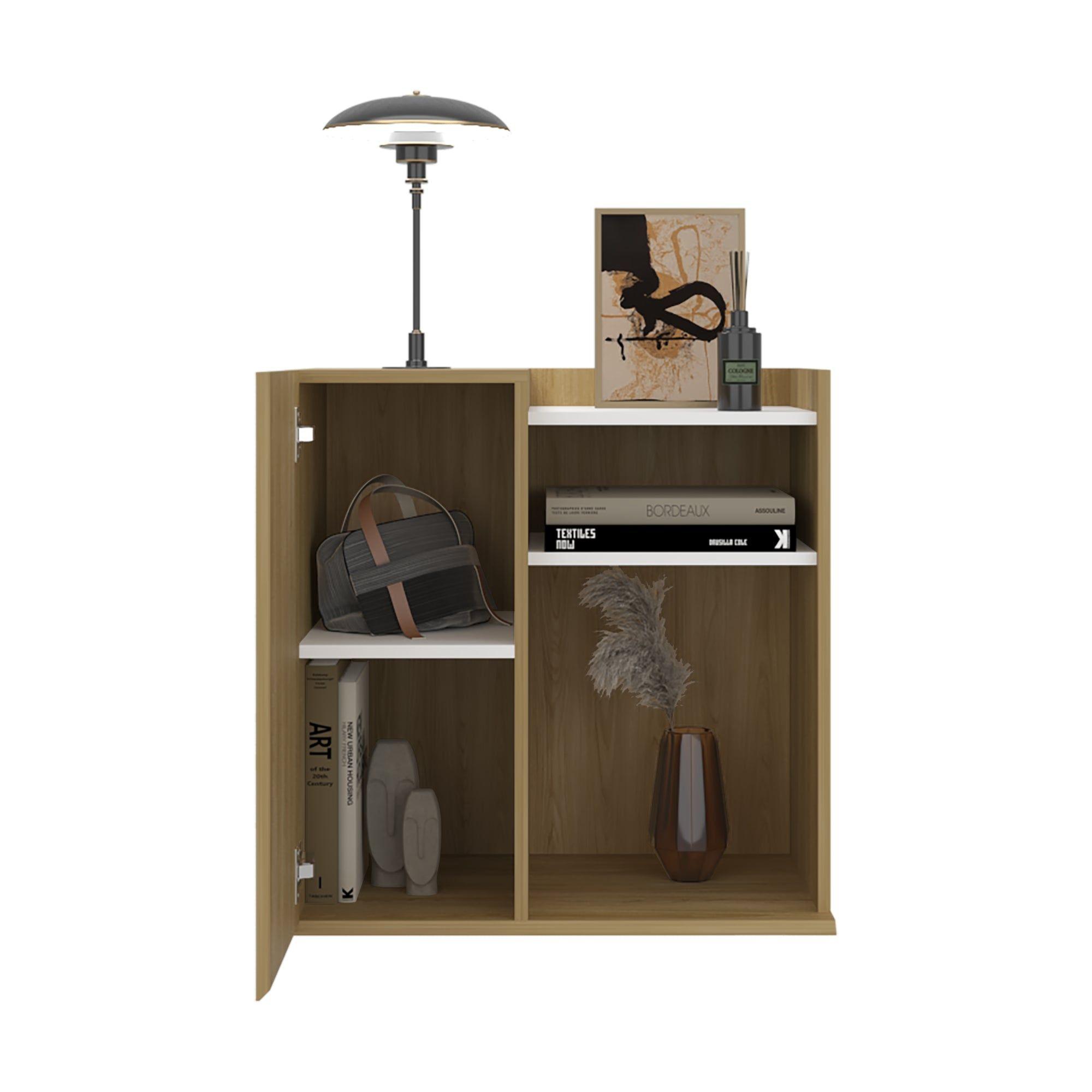 Velador Con 1 Puerta Fm 65X65X40 Cm Café Claro-3