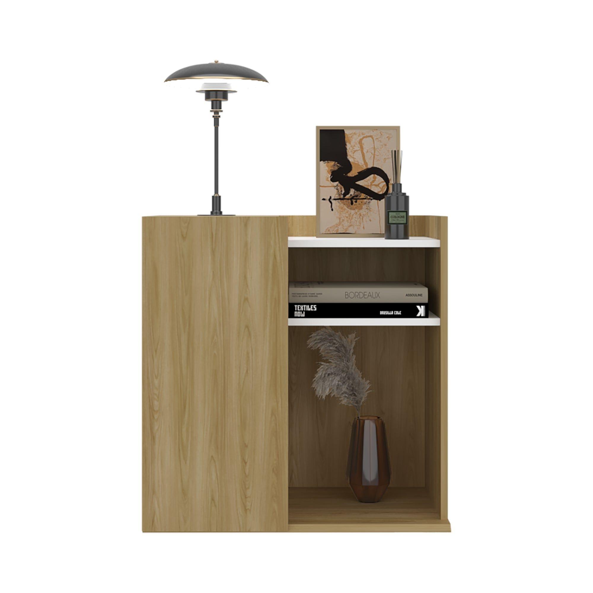 Velador Con 1 Puerta Fm 65X65X40 Cm Café Claro-4