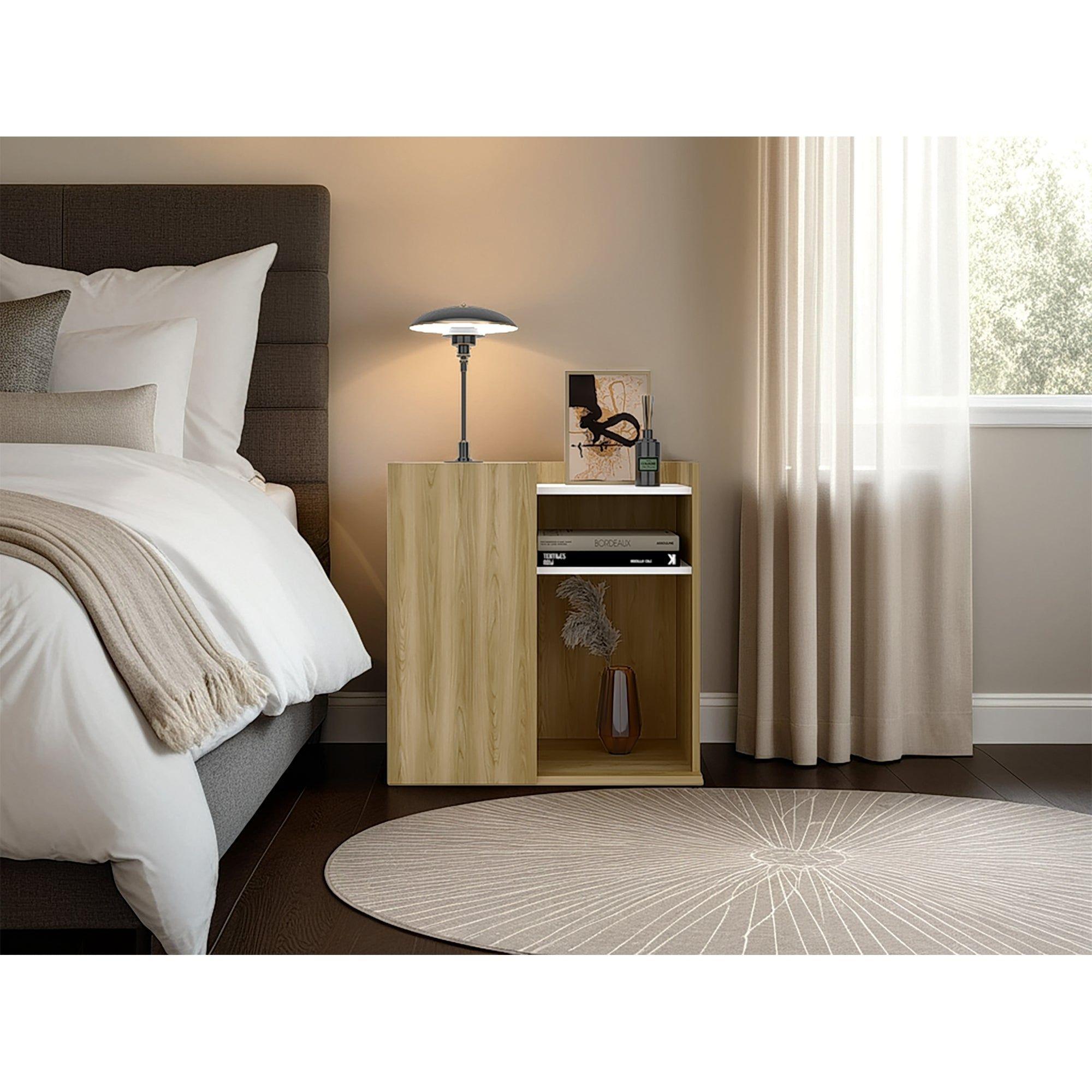 Velador Con 1 Puerta Fm 65X65X40 Cm Café Claro-6