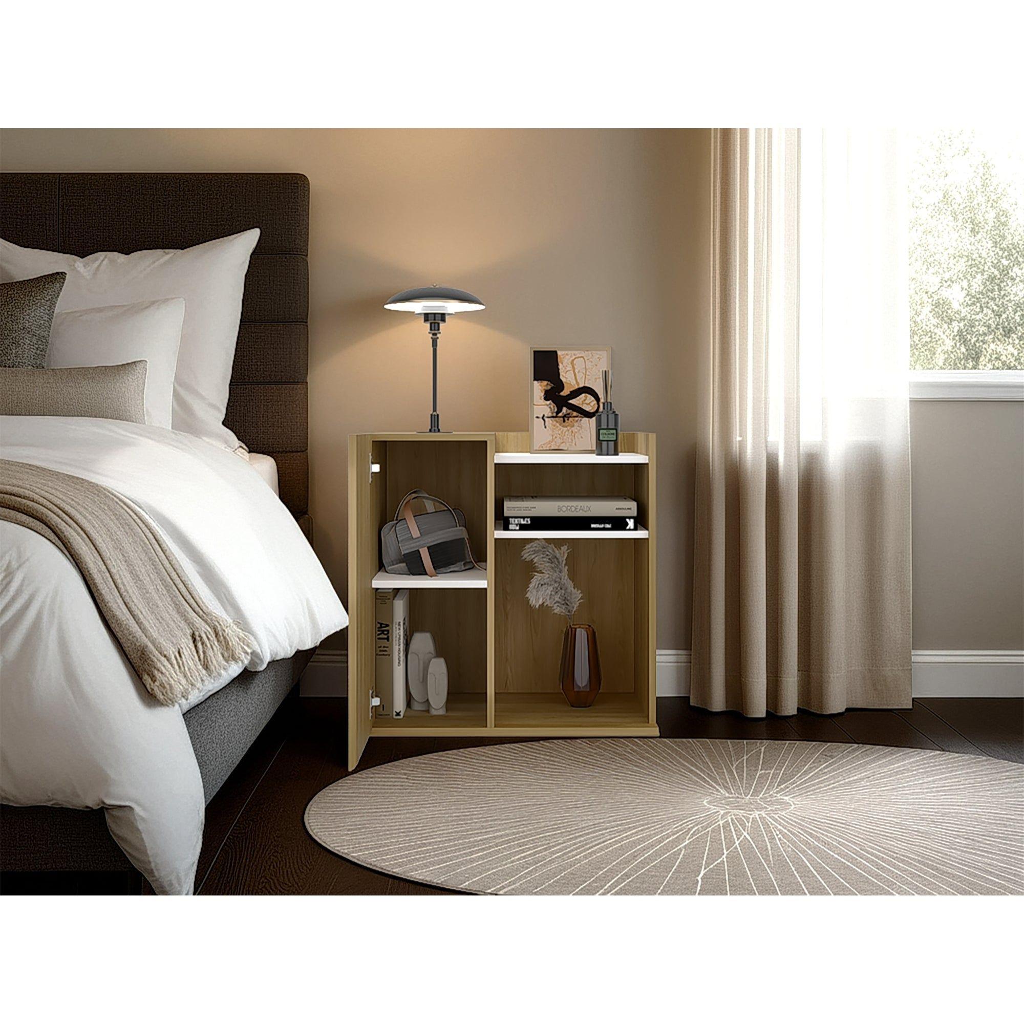 Velador Con 1 Puerta Fm 65X65X40 Cm Café Claro-7