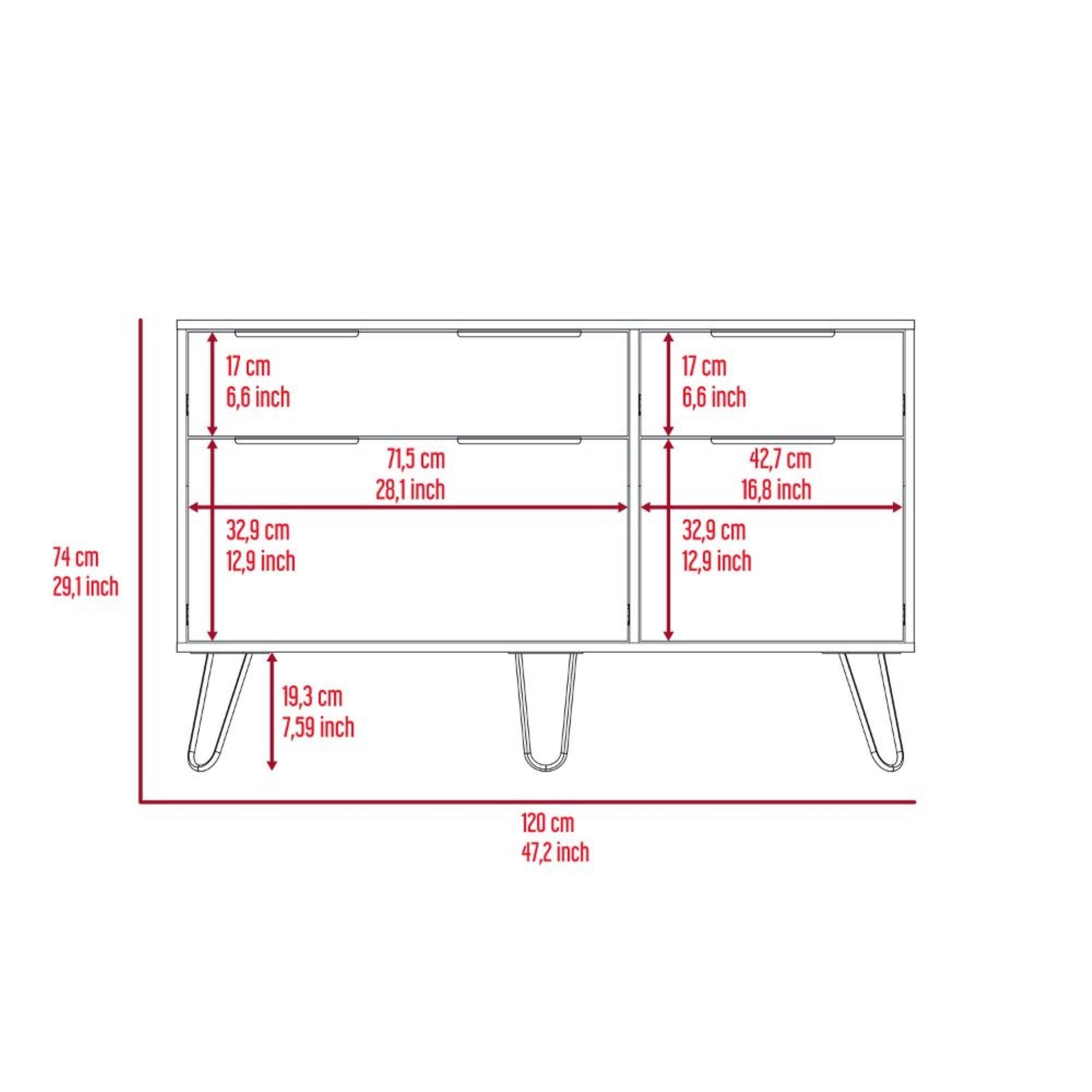 COMODA 4 CAJONES FM-006C - CAFE CLARO-7
