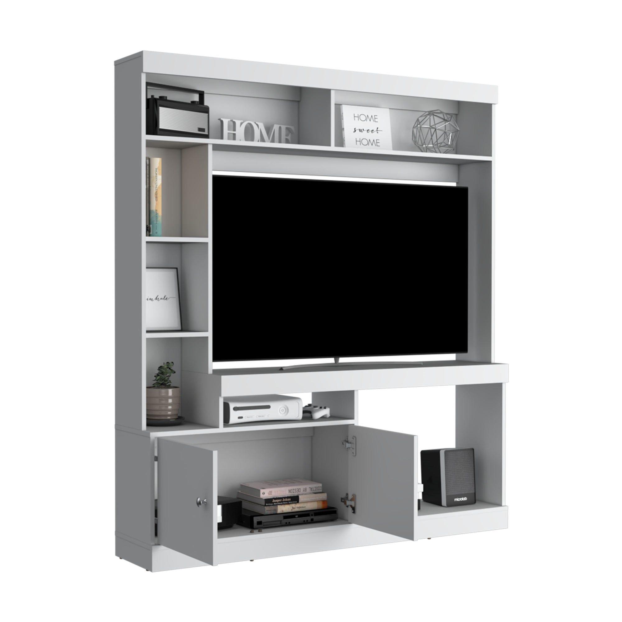 Estante Tv 65" 180,6X180X30,3 Cm Blanco-3