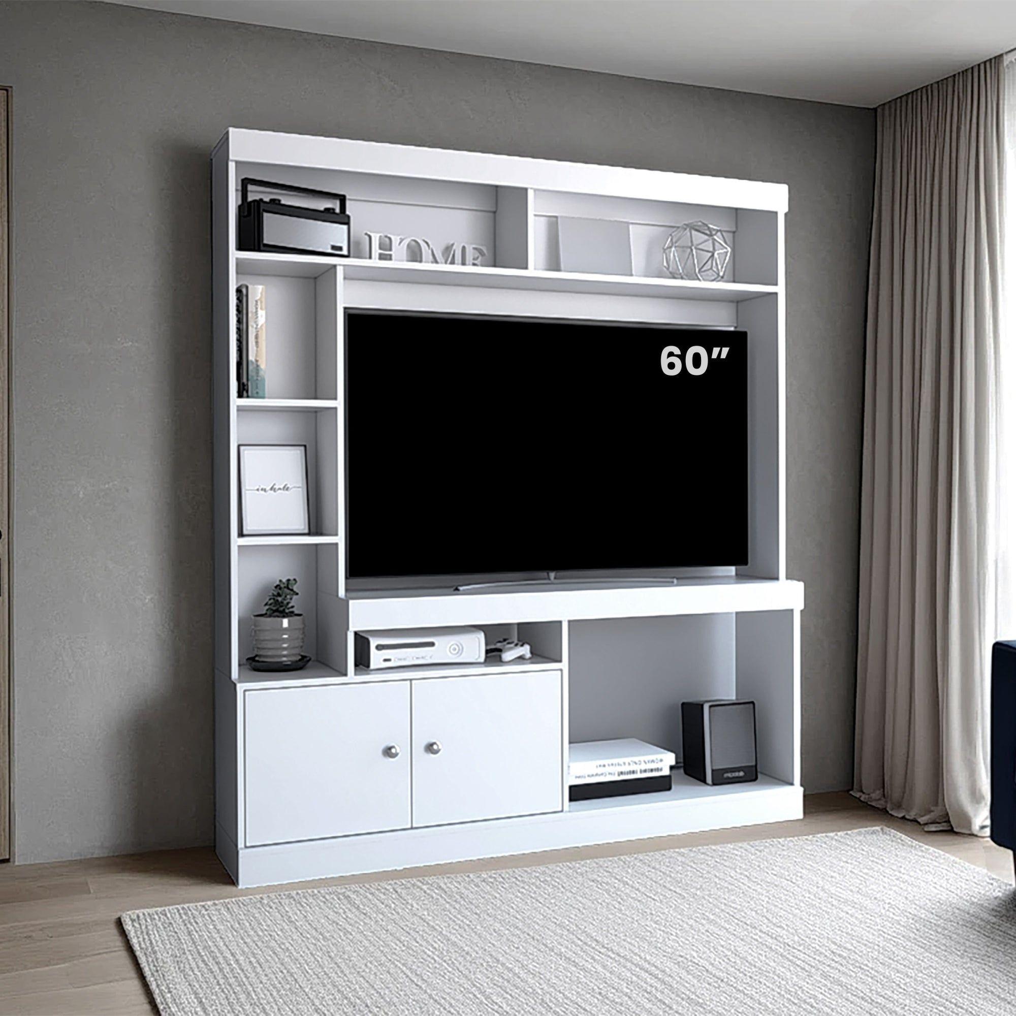Estante Tv 65" 180,6X180X30,3 Cm Blanco-4