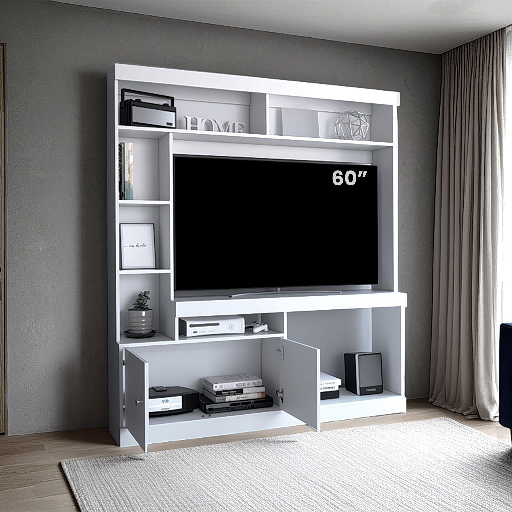 Estante Tv 65" 180,6X180X30,3 Cm Blanco-5