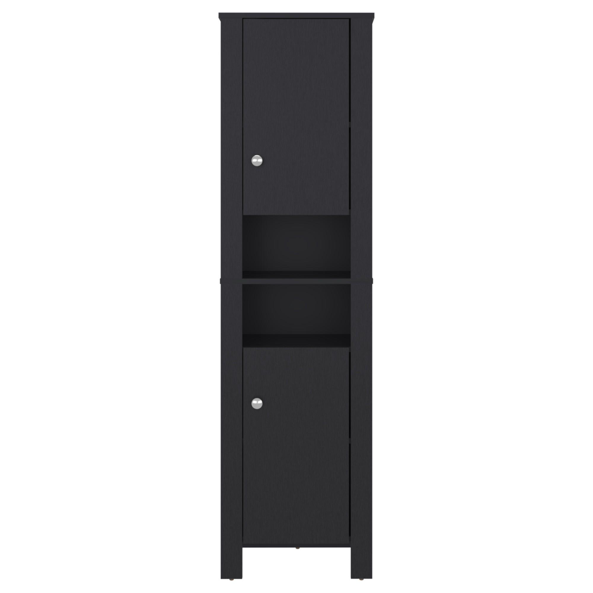 Estante Baño Organizador 2 Puertas Negro-1