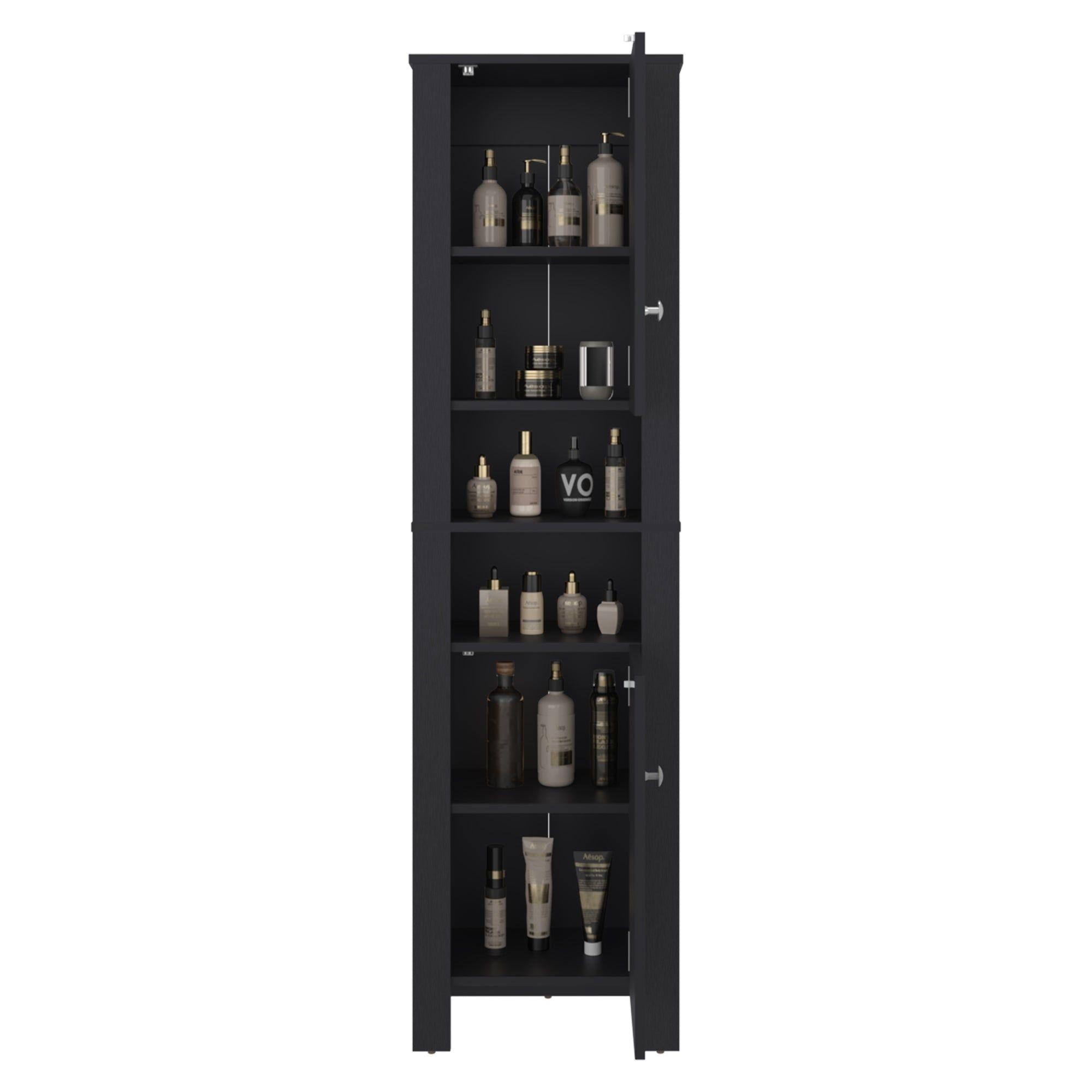 Estante Baño Organizador 2 Puertas Negro-3