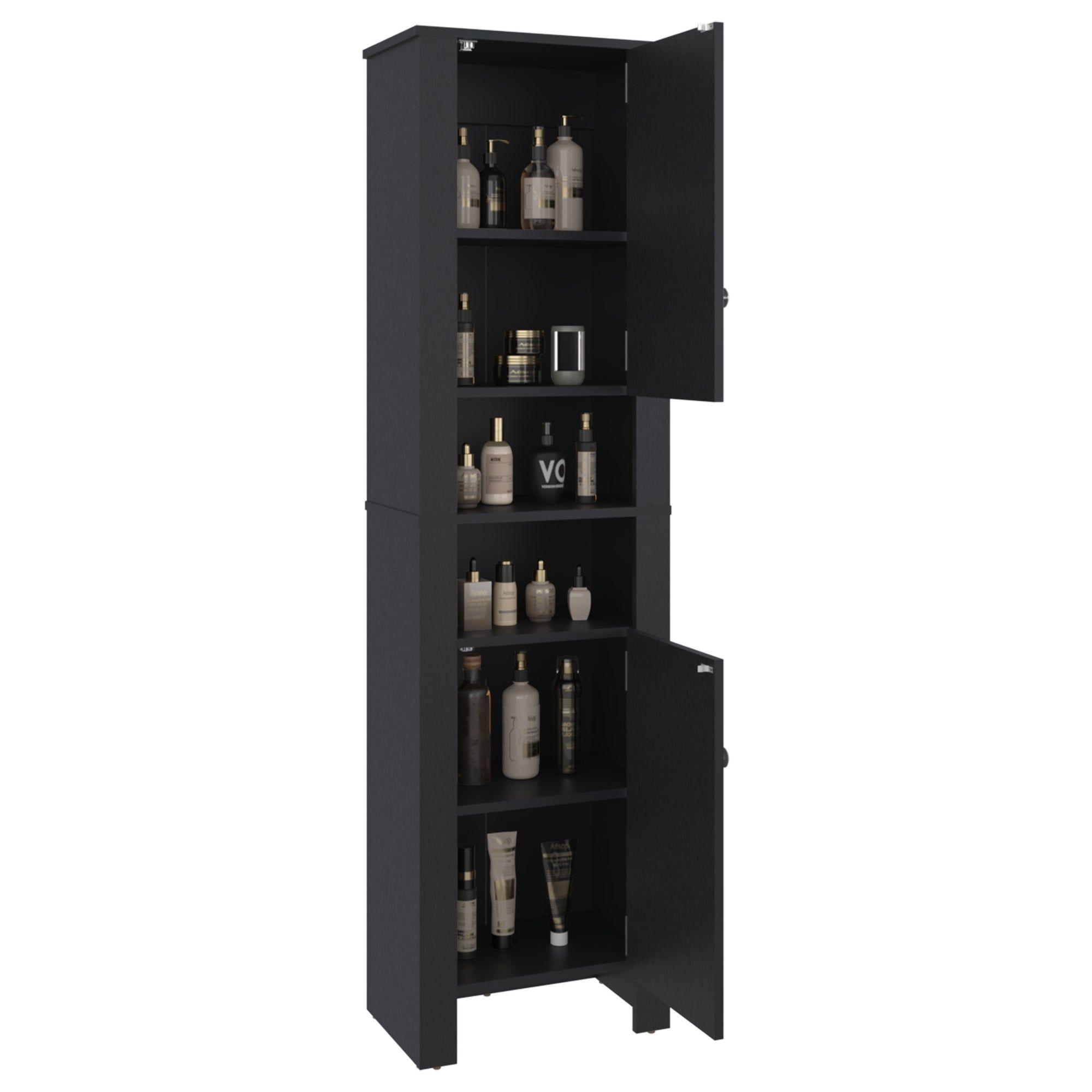 Estante Baño Organizador 2 Puertas Negro-8