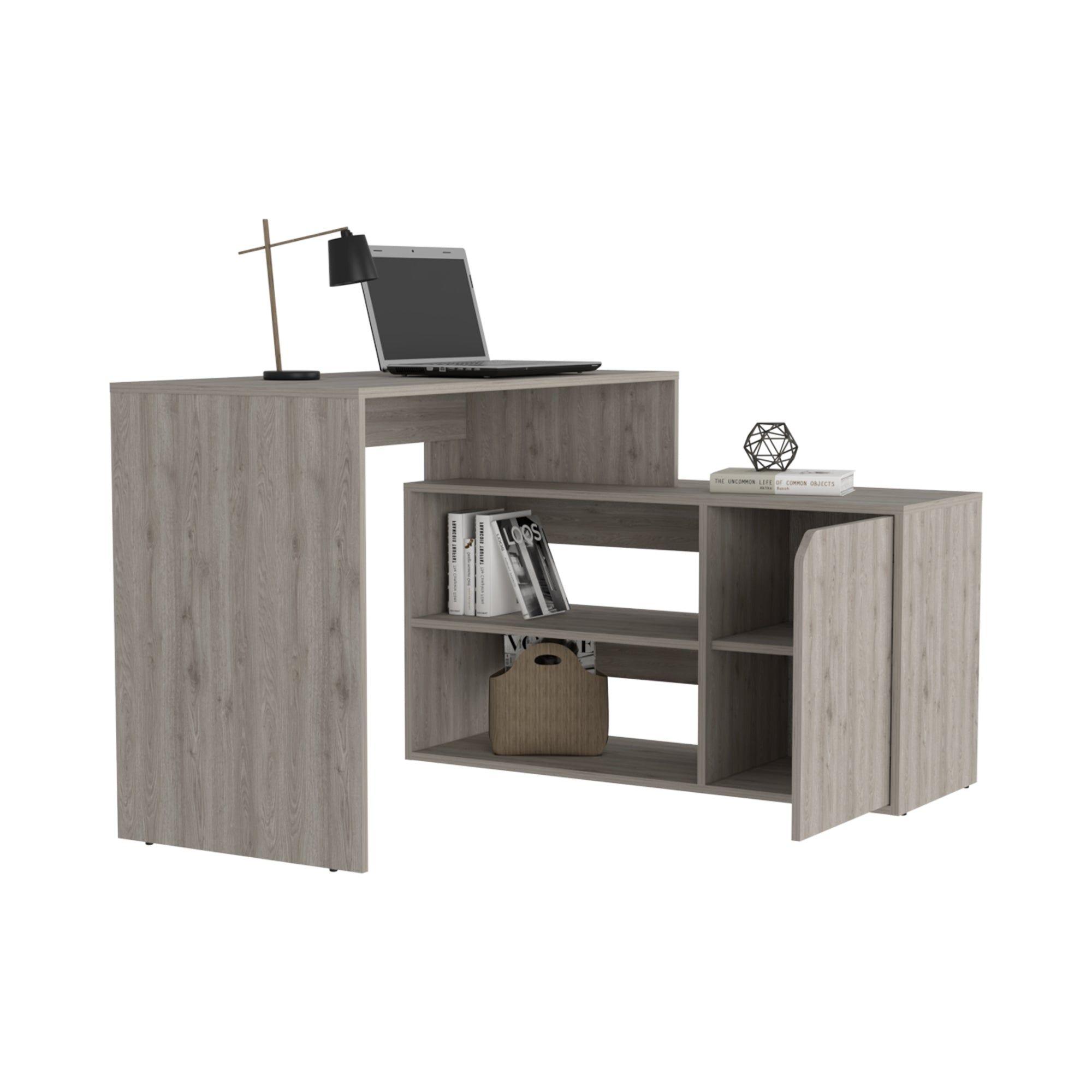 ESCRITORIO EN L 1 PUERTA 116,6X100X73,6 CM FM-033G GRIS-2