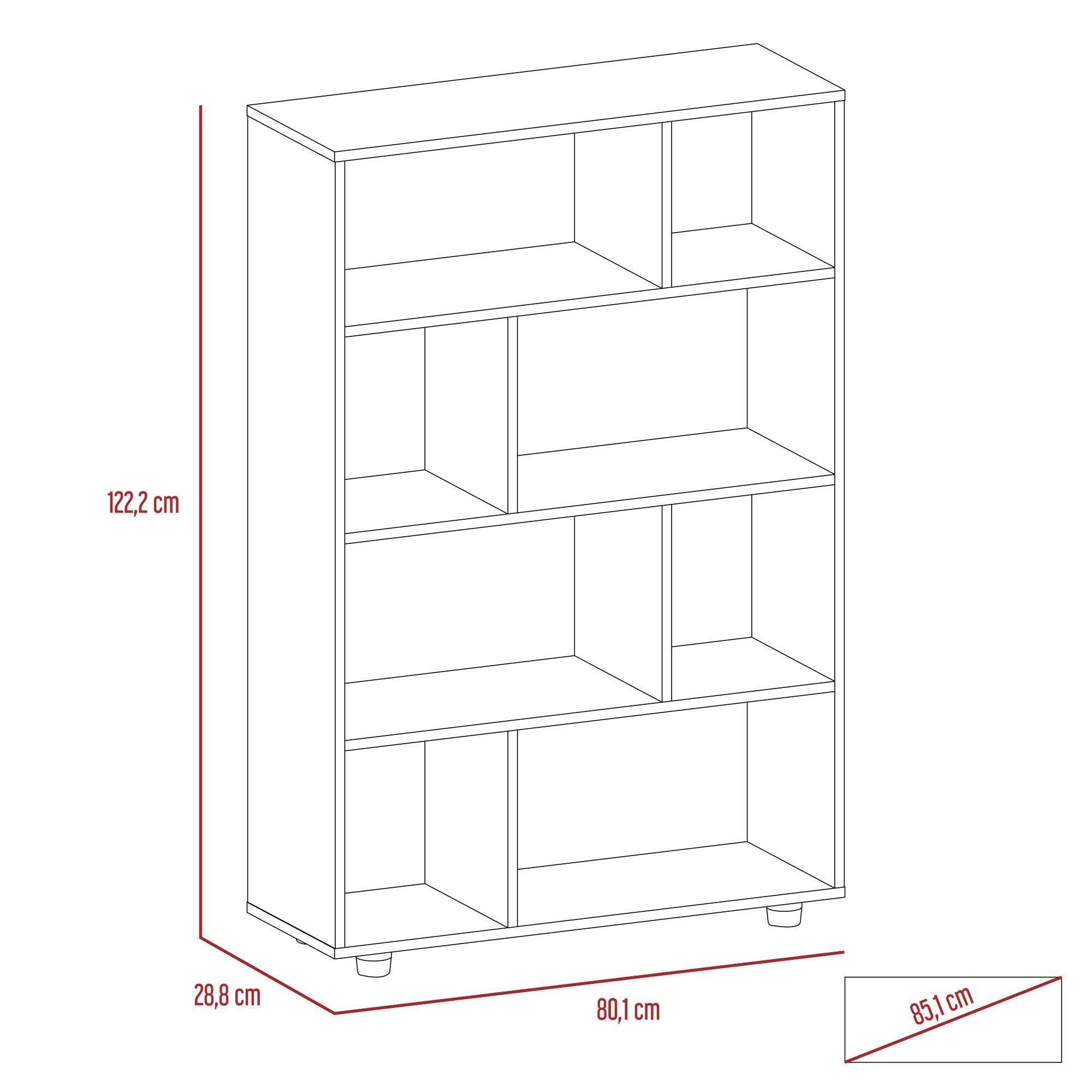 BIBLIOTECA MODULAR 8 REPISAS  FM-011G GRIS-5
