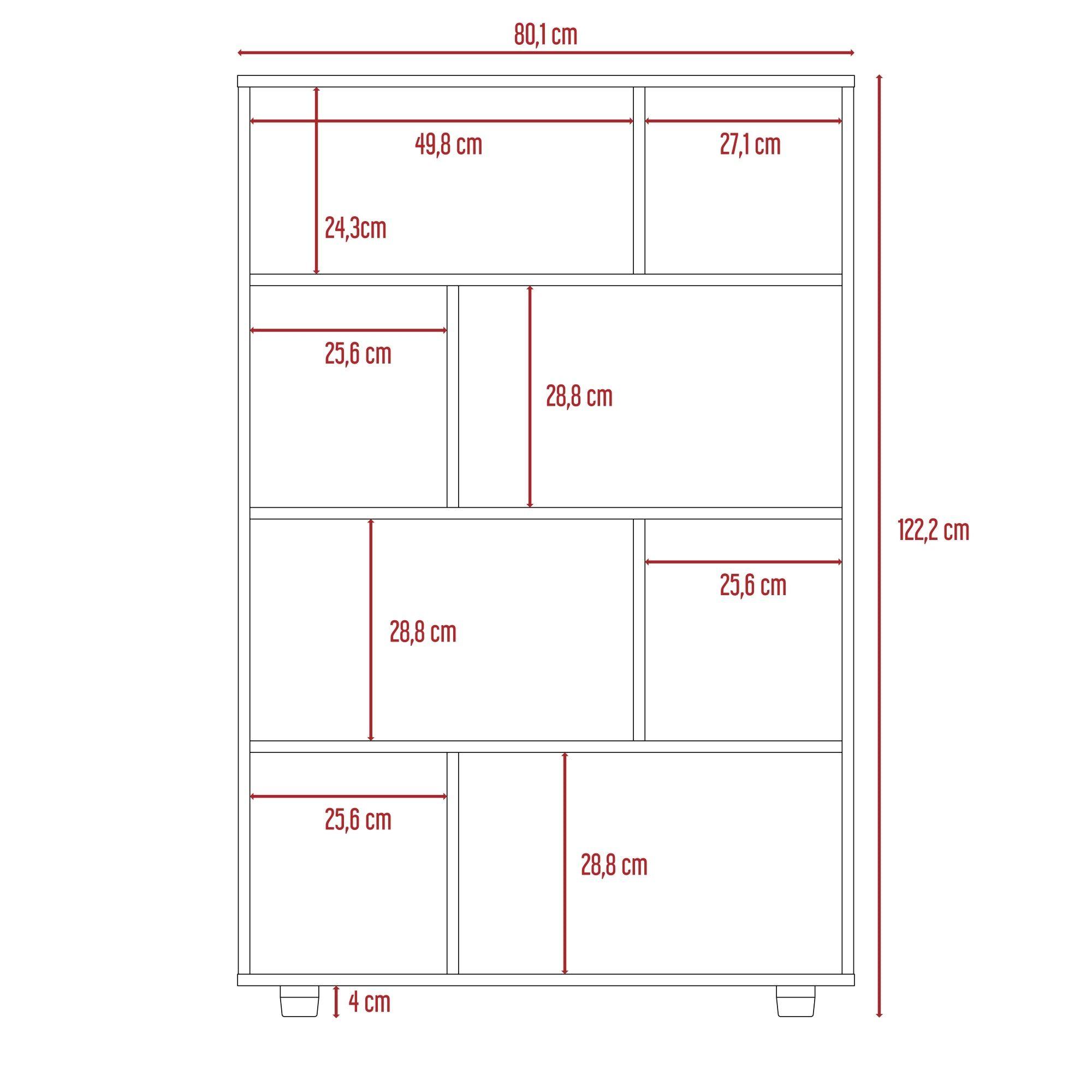 BIBLIOTECA MODULAR 8 REPISAS  FM-011G GRIS-6