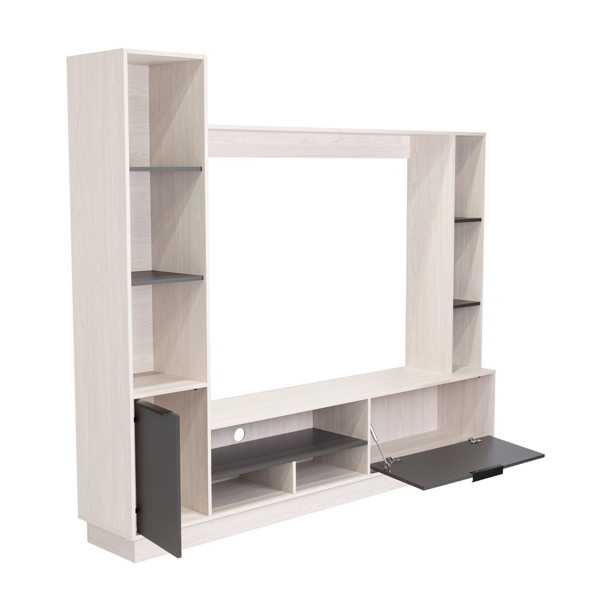 Centro De Entretenimiento Tv 60" Gris 176.8X202X35 Cm-2