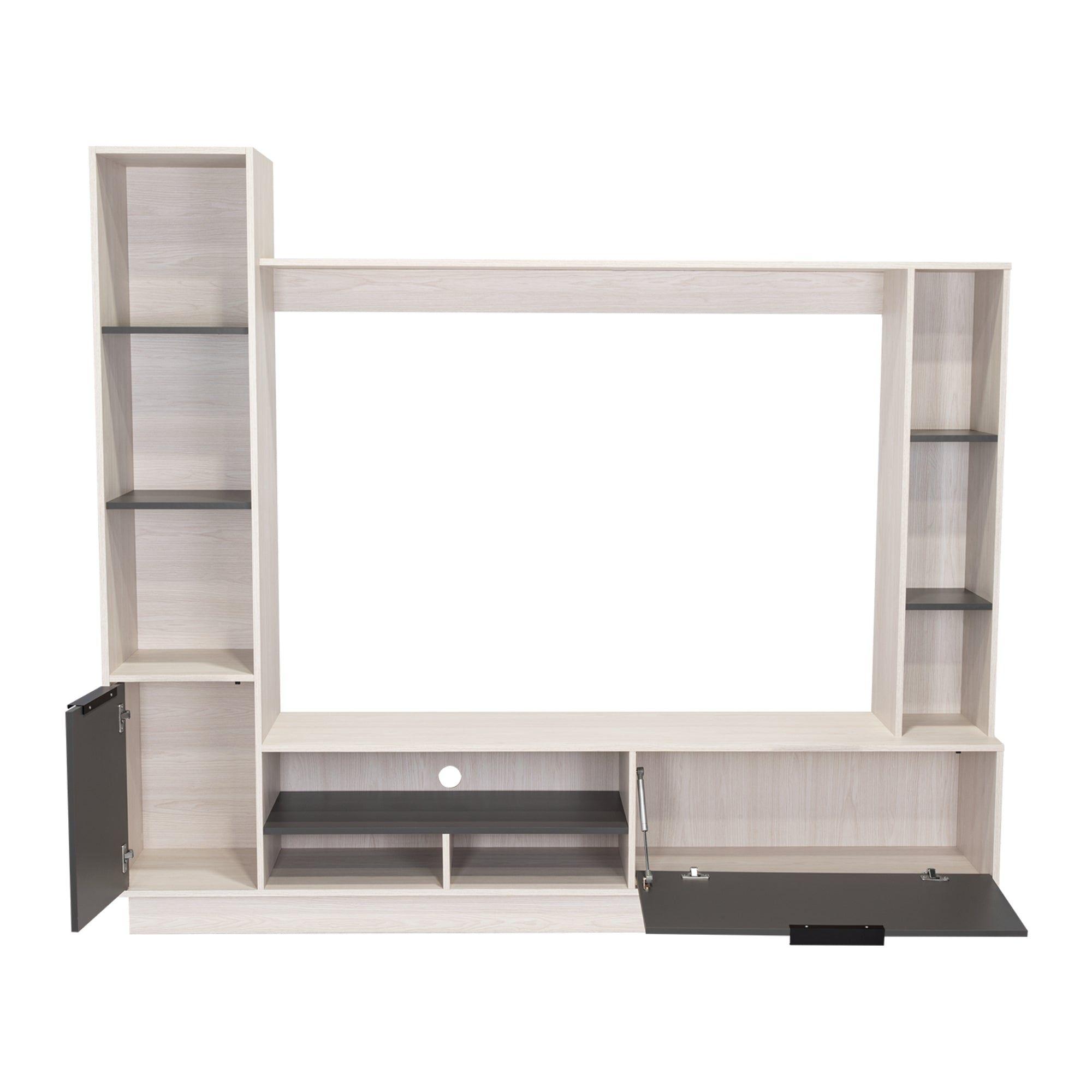 Centro De Entretenimiento Tv 60" Gris 176.8X202X35 Cm-3