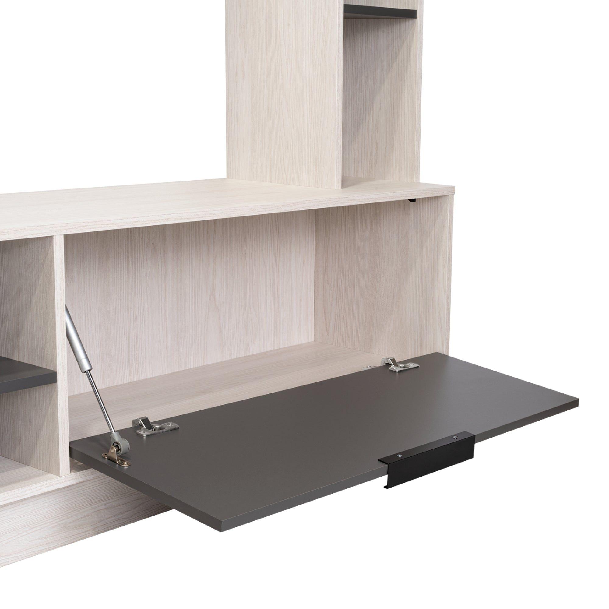 Centro De Entretenimiento Tv 60" Gris 176.8X202X35 Cm-6