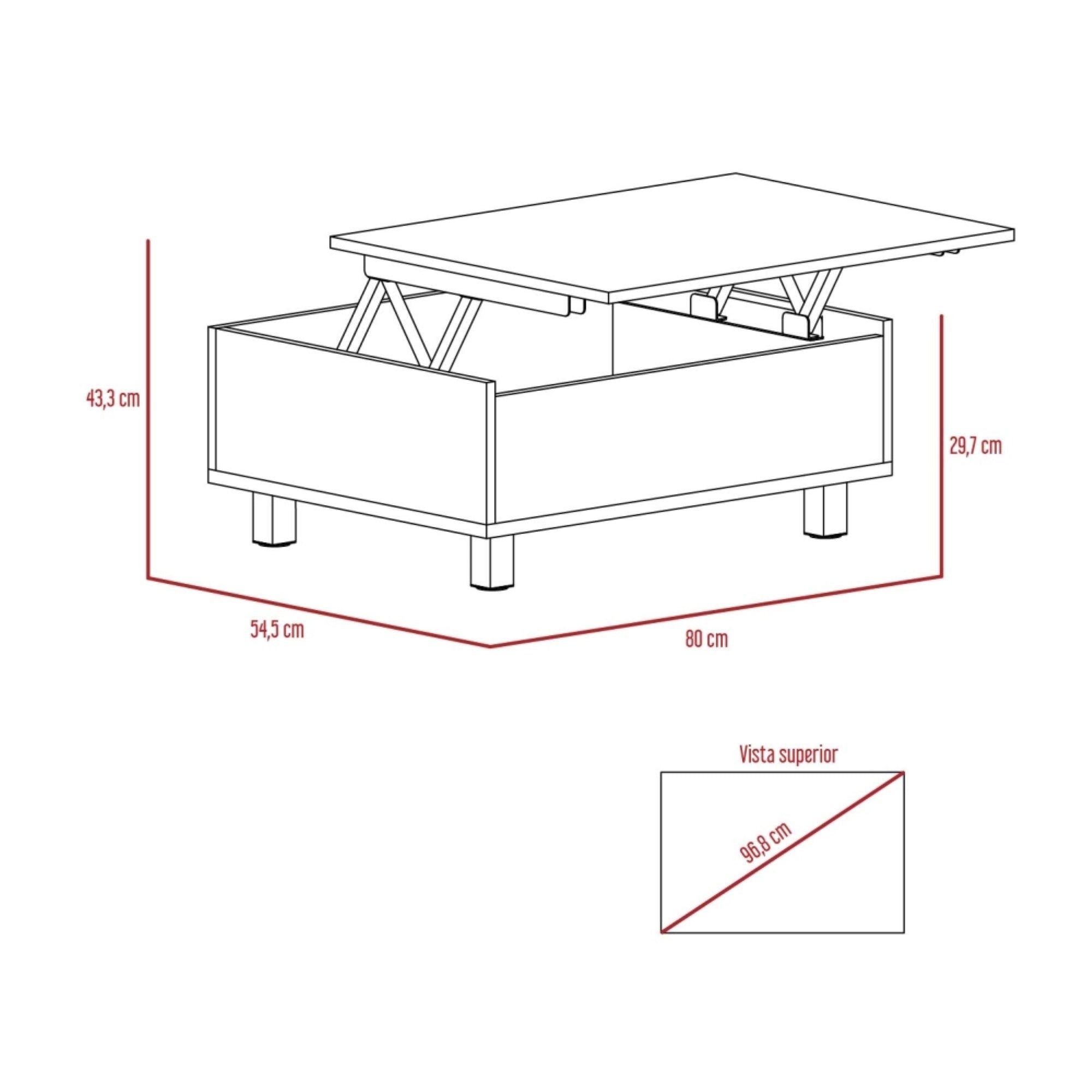 MESA DE CENTRO EXTENSIBLE FM-002O - CAFE OSCURO / NEGRO-6