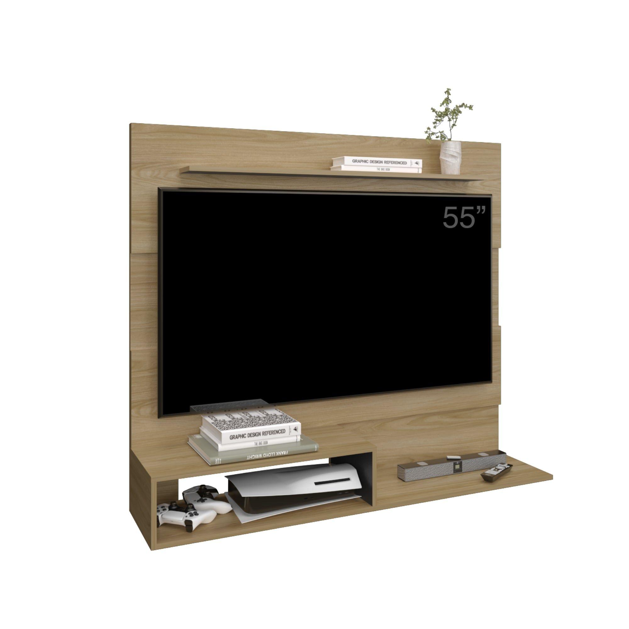 Panel Tv  55" 120X150X31,5 Cm Fm-001O Café Claro Y Negro-2