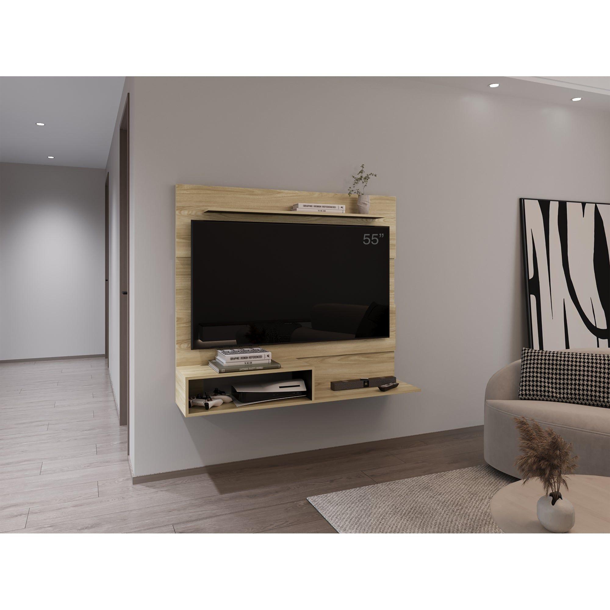 Panel Tv  55" 120X150X31,5 Cm Fm-001O Café Claro Y Negro-5