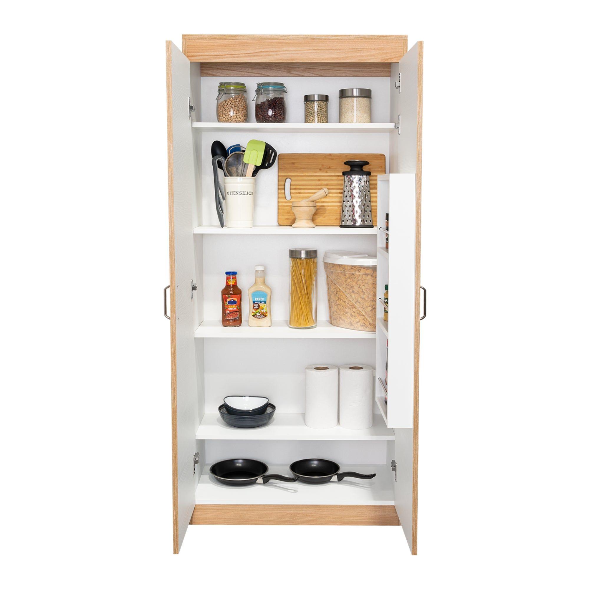 Mueble Despensa De Cocina 2 Puertas 160,7X70X36,3 Cm Café Claro-3