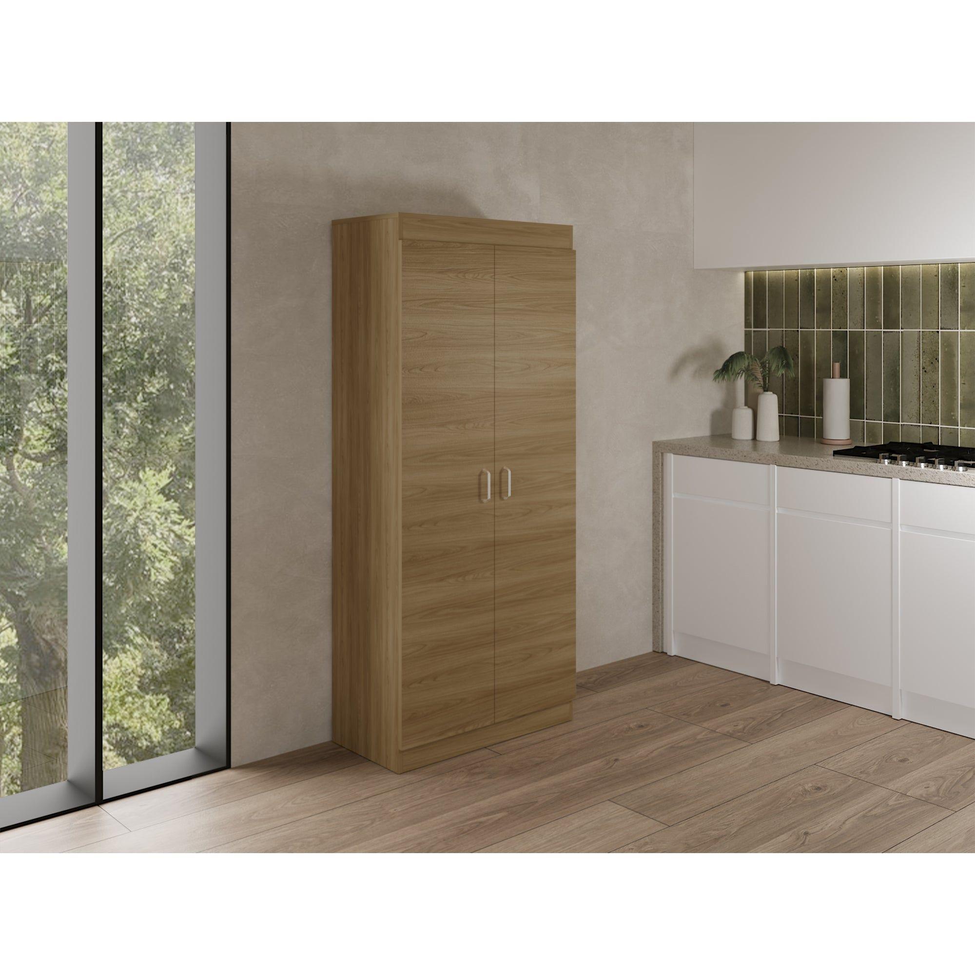 Mueble Despensa De Cocina 2 Puertas 160,7X70X36,3 Cm Café Claro-8