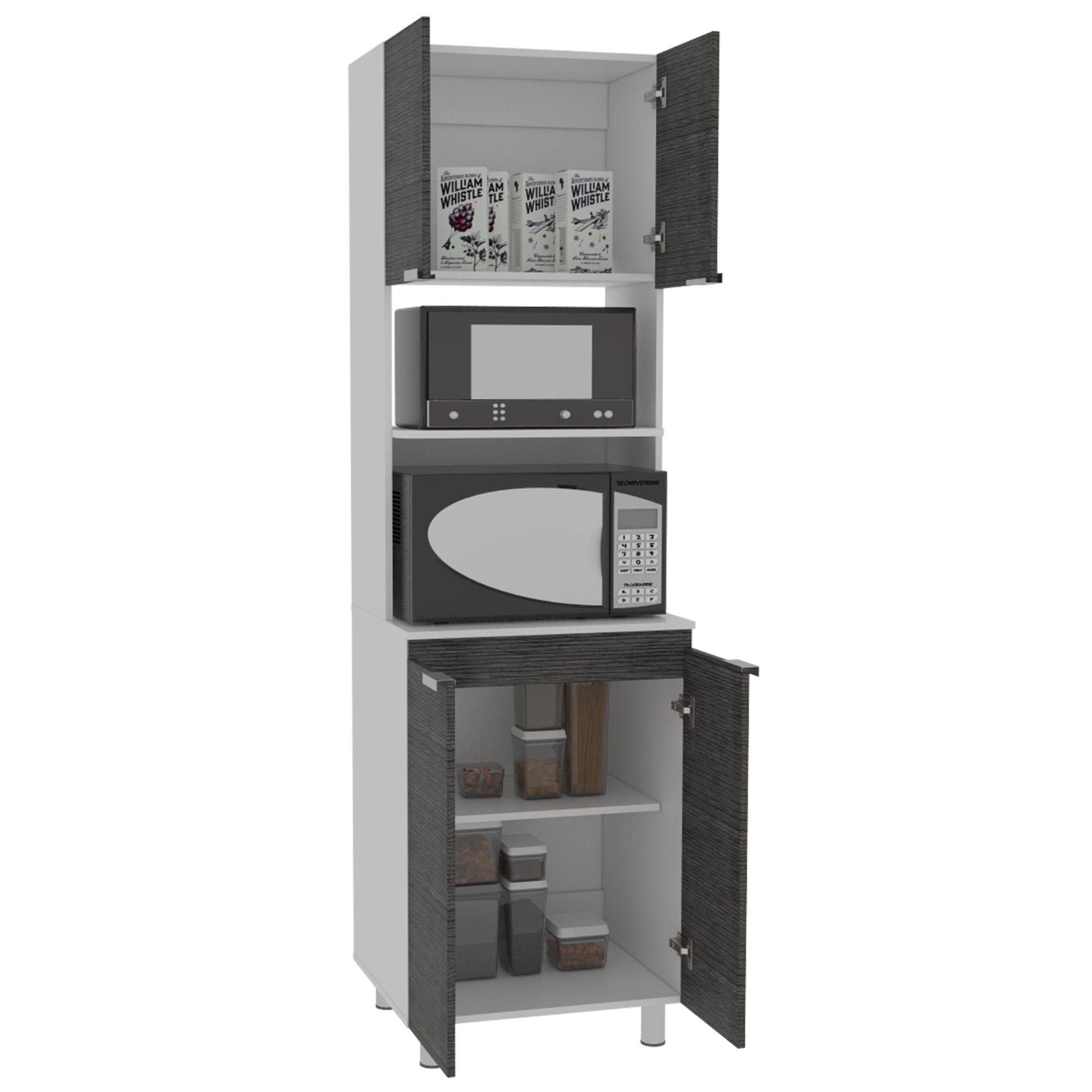 MUEBLE MICROONDAS 4 PUERTAS FM-005G GRIS Y BLANCO-3