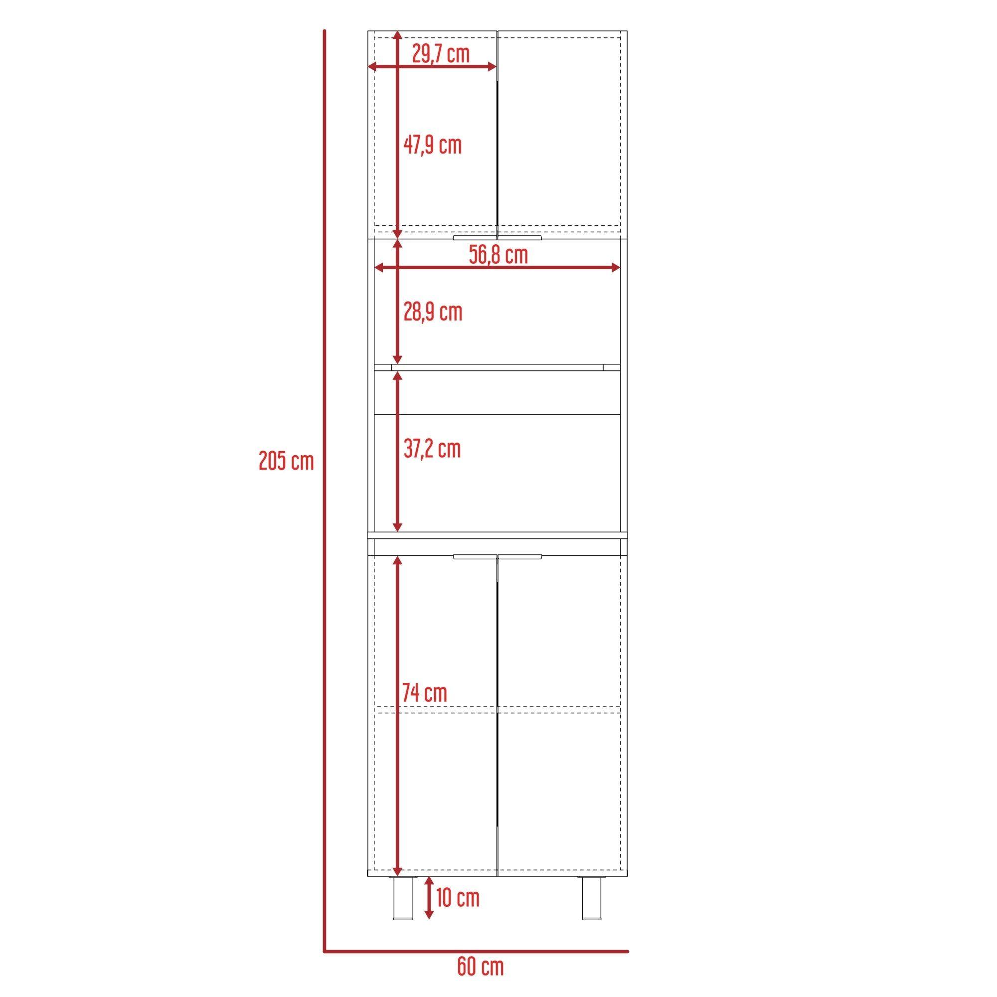 MUEBLE MICROONDAS 4 PUERTAS FM-005G GRIS Y BLANCO-6