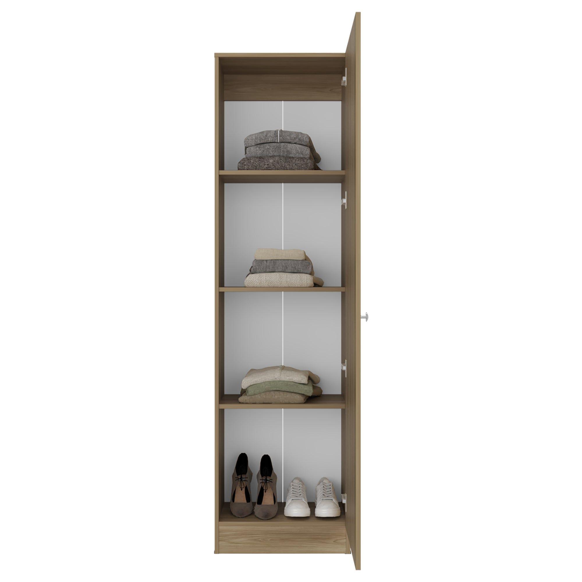 Closet 1 Puerta Con Espejo 180,1x49,1x30,2 Cm Café Claro-3