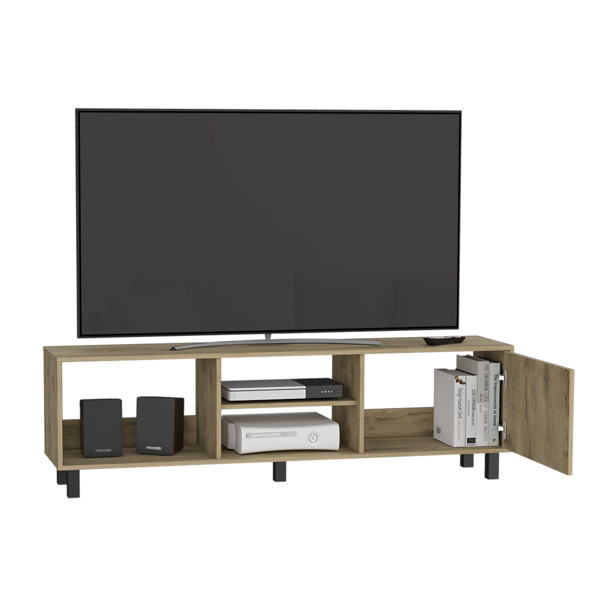 Rack Tv 65" 1 Puerta 47,5X160X35 Cm Café Claro-3