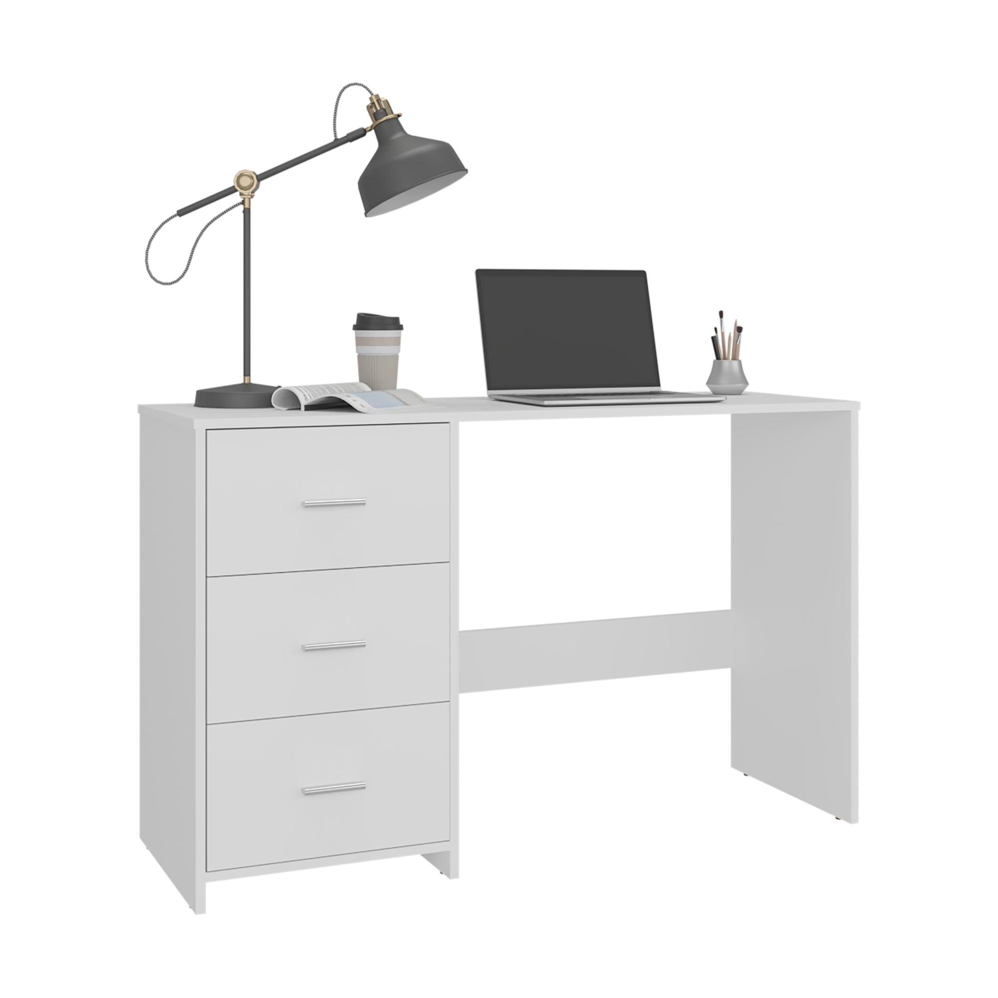 Escritorio Con Cajonera Fm Blanco 76,2X120,8X42,1 Cm-2