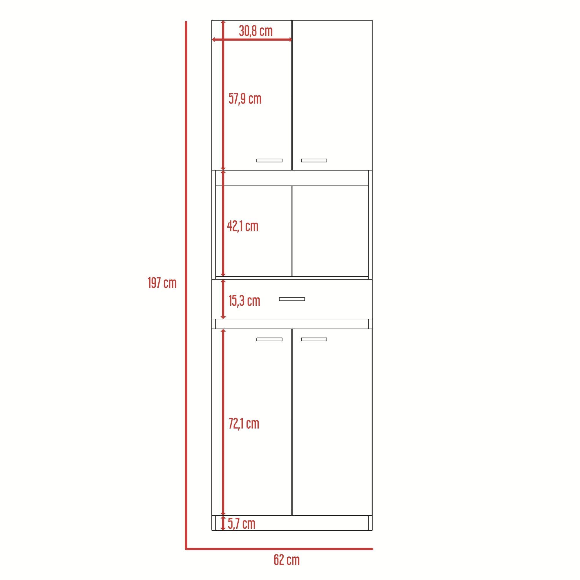 MUEBLE MICROONDAS 4 PUERTAS 1 CAJON FM-014B NEGRO Y BLANCO-6
