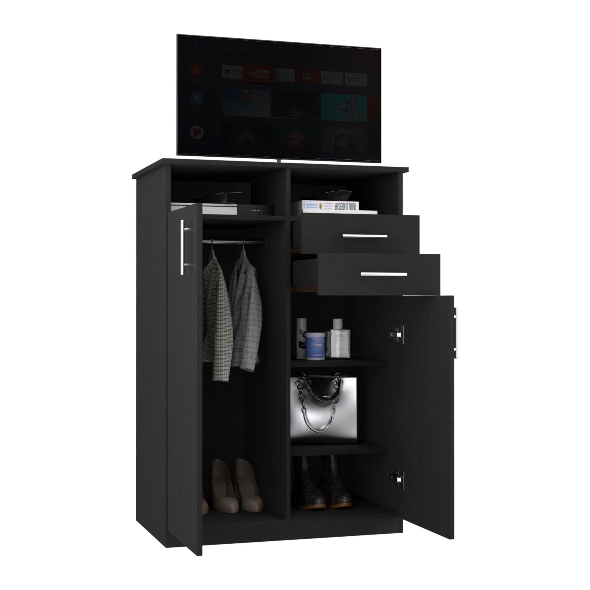 CLOSET 2 PUERTAS 2 CAJONES FM-022N - NEGRO-3