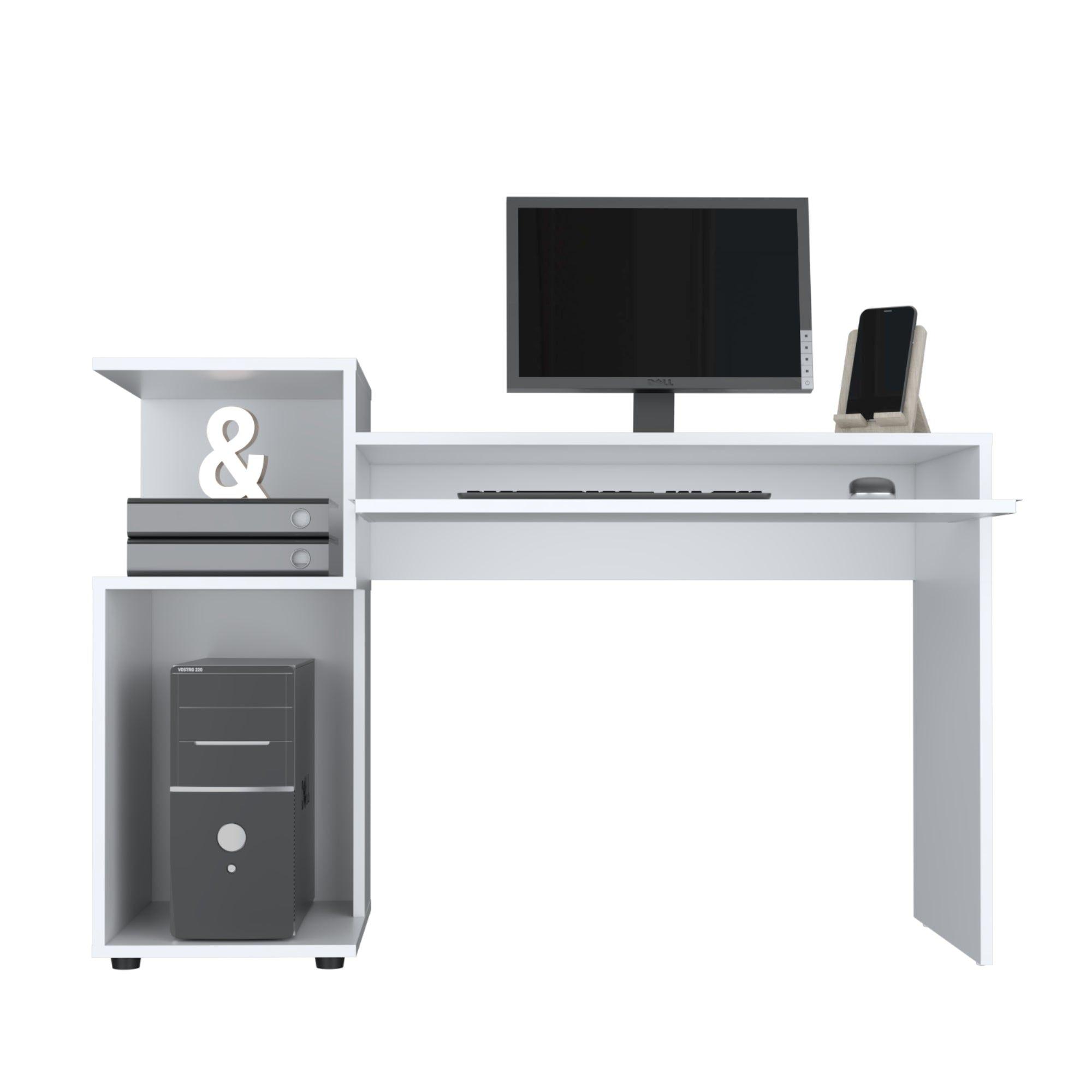 COMBO OFICINA ESCRITORIO + BIBLIOTECA 3 NIVELES FM-062B - BLANCO-4