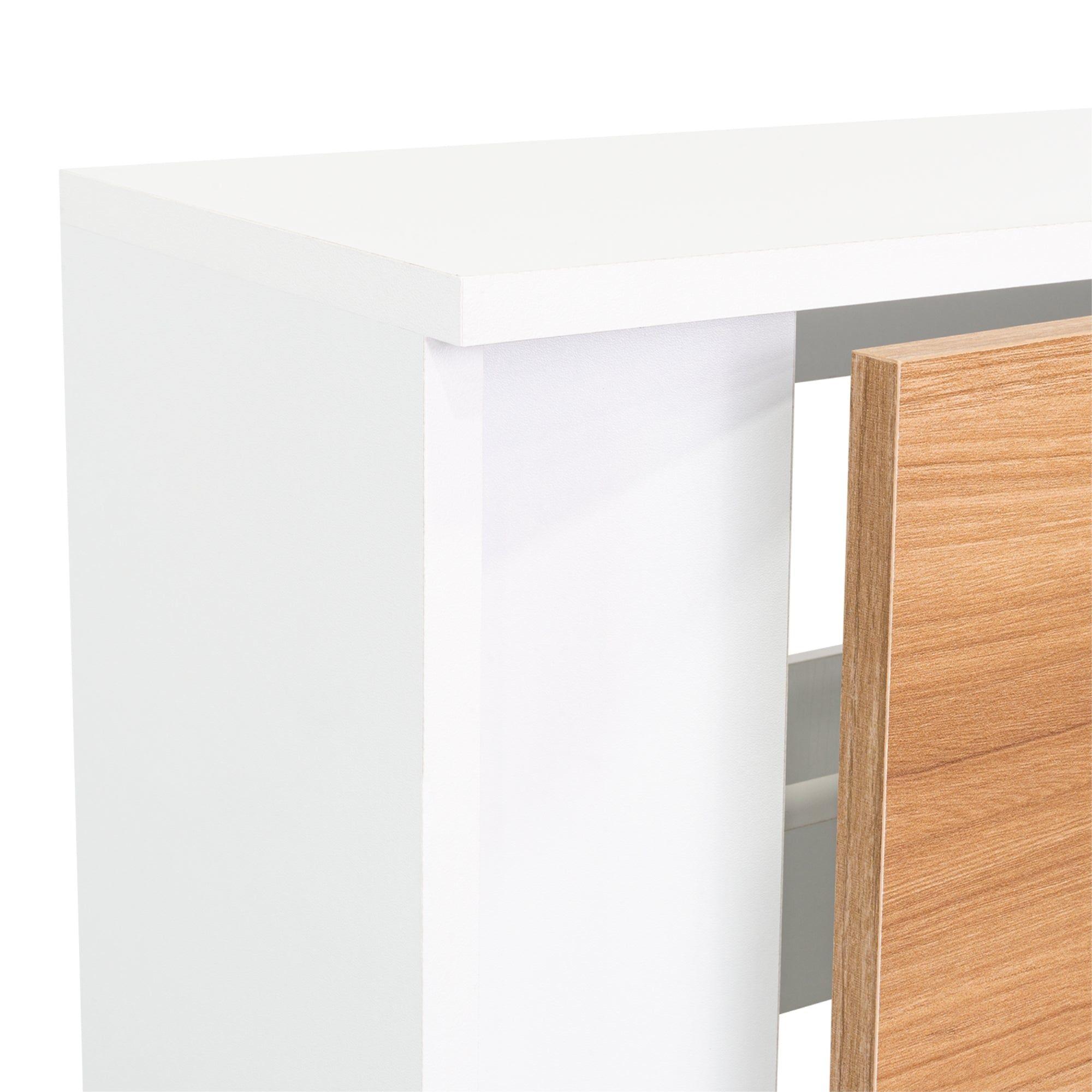 Mueble Zapatero Organizador 80,6X63,2X22,1 Cm Blanco Y Café Claro-4