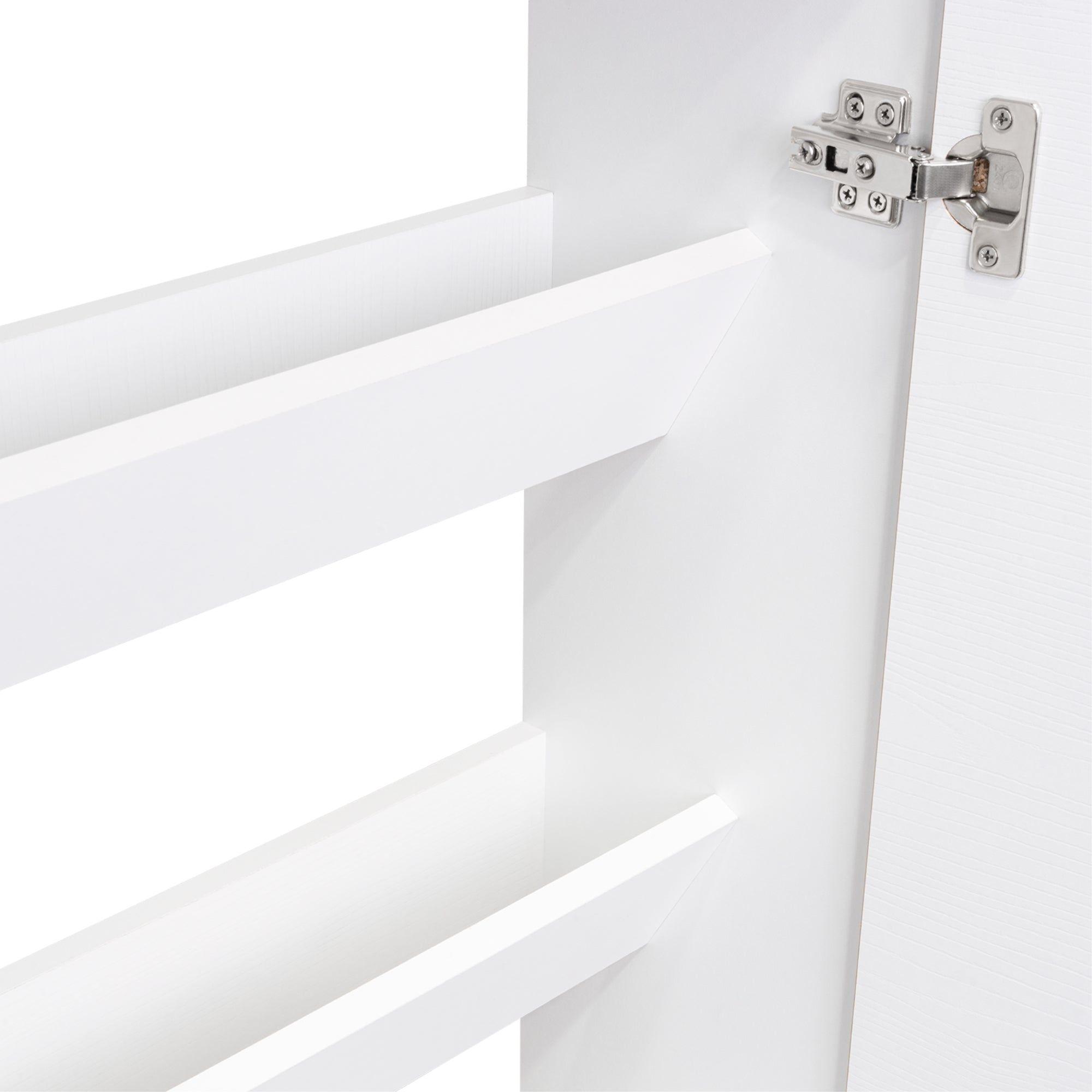 Mueble Zapatero Organizador 80,6X63,2X22,1 Cm Blanco Y Café Claro-5