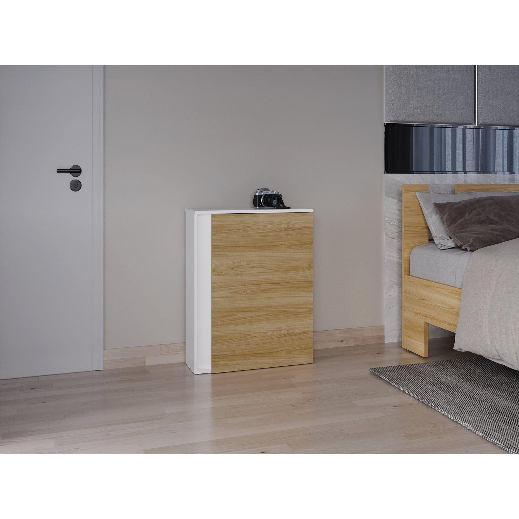 Mueble Zapatero Organizador 80,6X63,2X22,1 Cm Blanco Y Café Claro-7