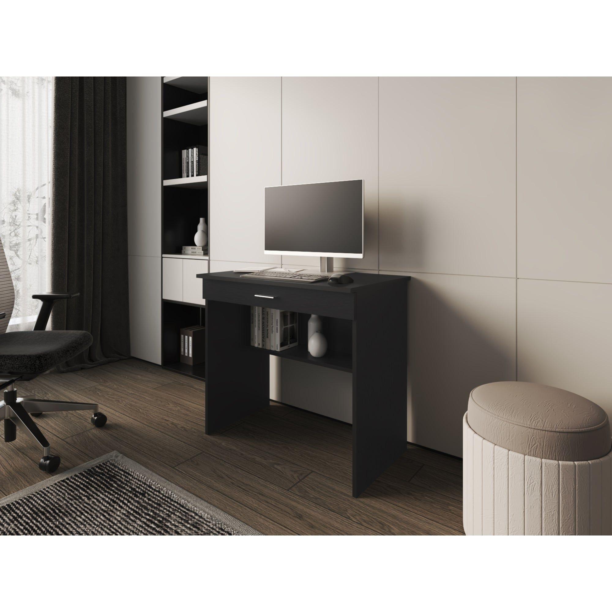 ESCRITORIO 1 CAJON 1 ESTANTE FM-018N - NEGRO-4