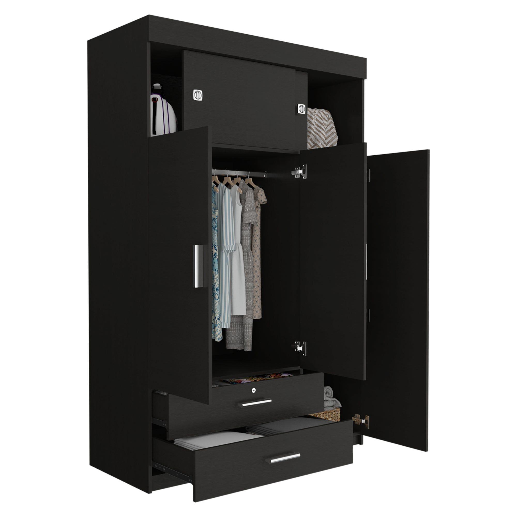 CLOSET 5 PUERTAS 2 CAJONES FM-003N - NEGRO-3