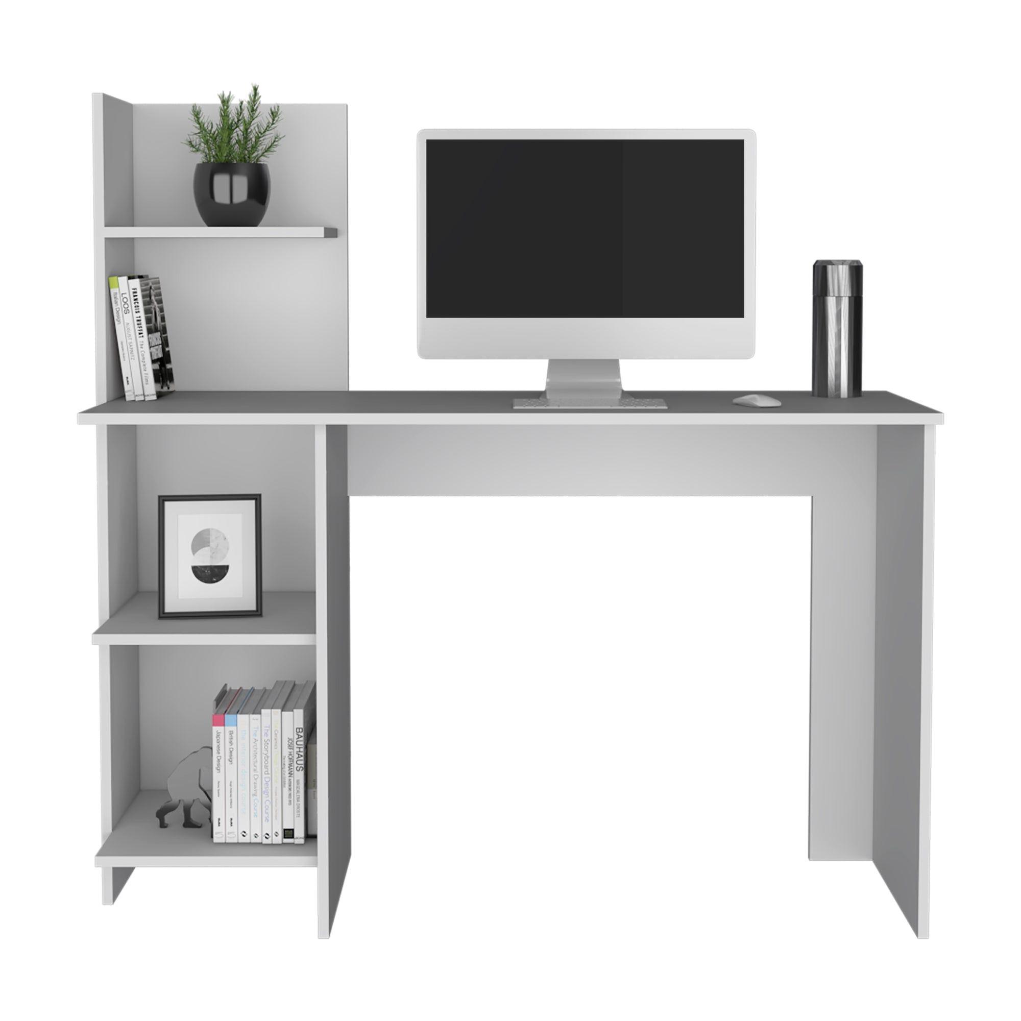 ESCRITORIO CON BIBLIOTECA 4 REPISAS FM-067B - BLANCO-3