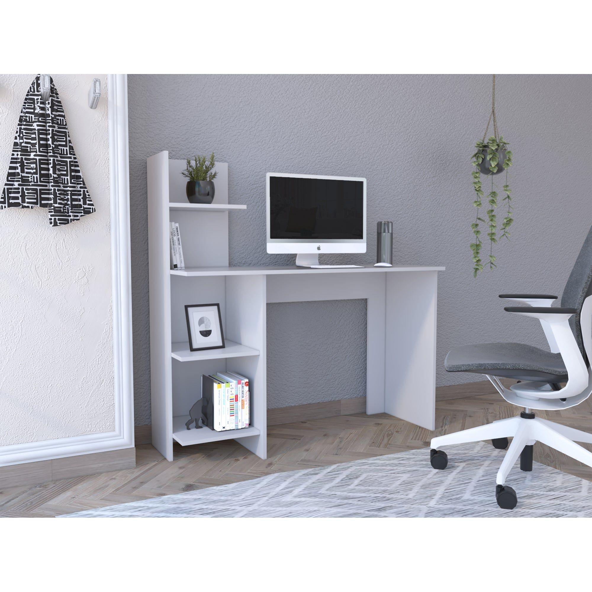 ESCRITORIO CON BIBLIOTECA 4 REPISAS FM-067B - BLANCO-4