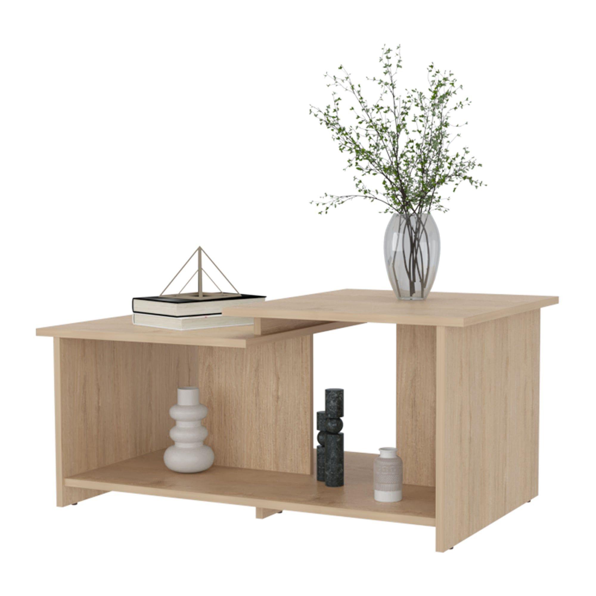 MESA DE CENTRO RECTANGULAR FM-016C - CAFE CLARO-2