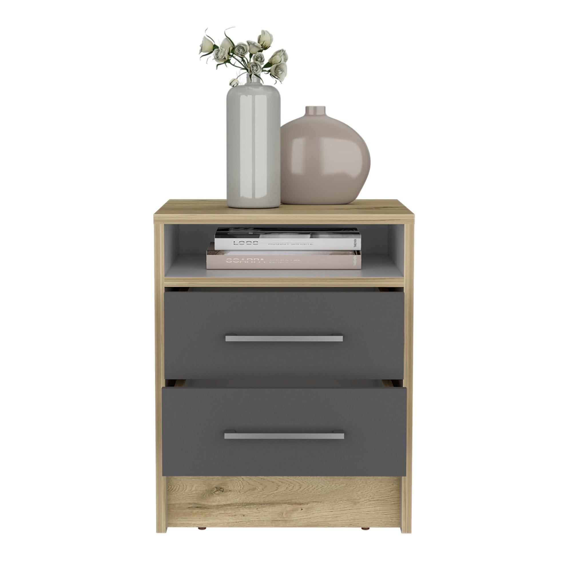 VELADOR 2 CAJONES FM-019B - BEIGE-2