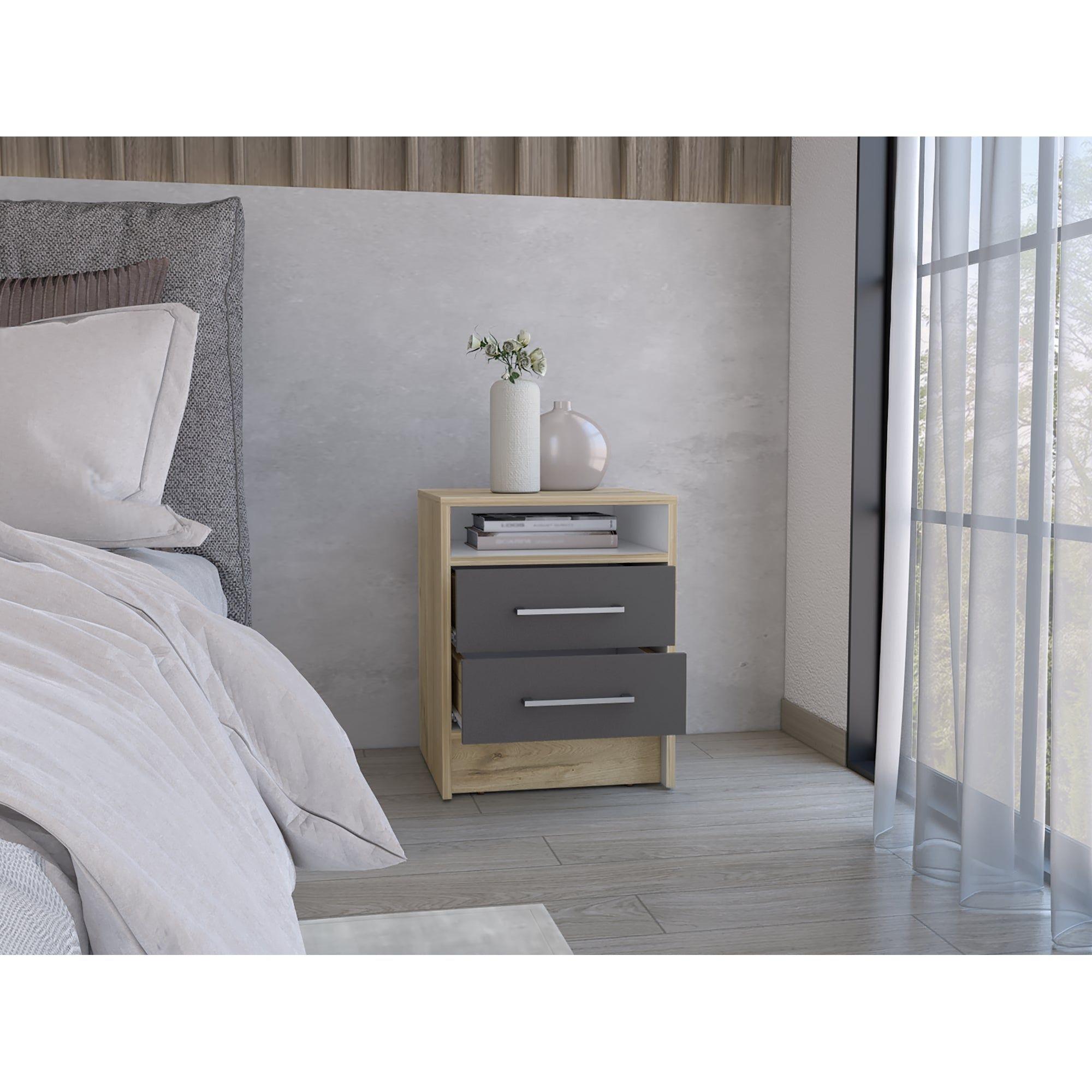 VELADOR 2 CAJONES FM-019B - BEIGE-5