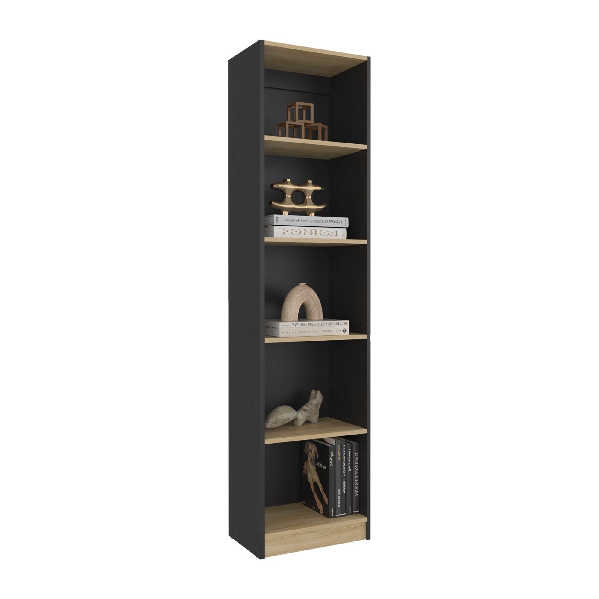 Estante Organizador 5 Niveles 180,6X45X29,9 Cm Negro Y Cafe Claro-2