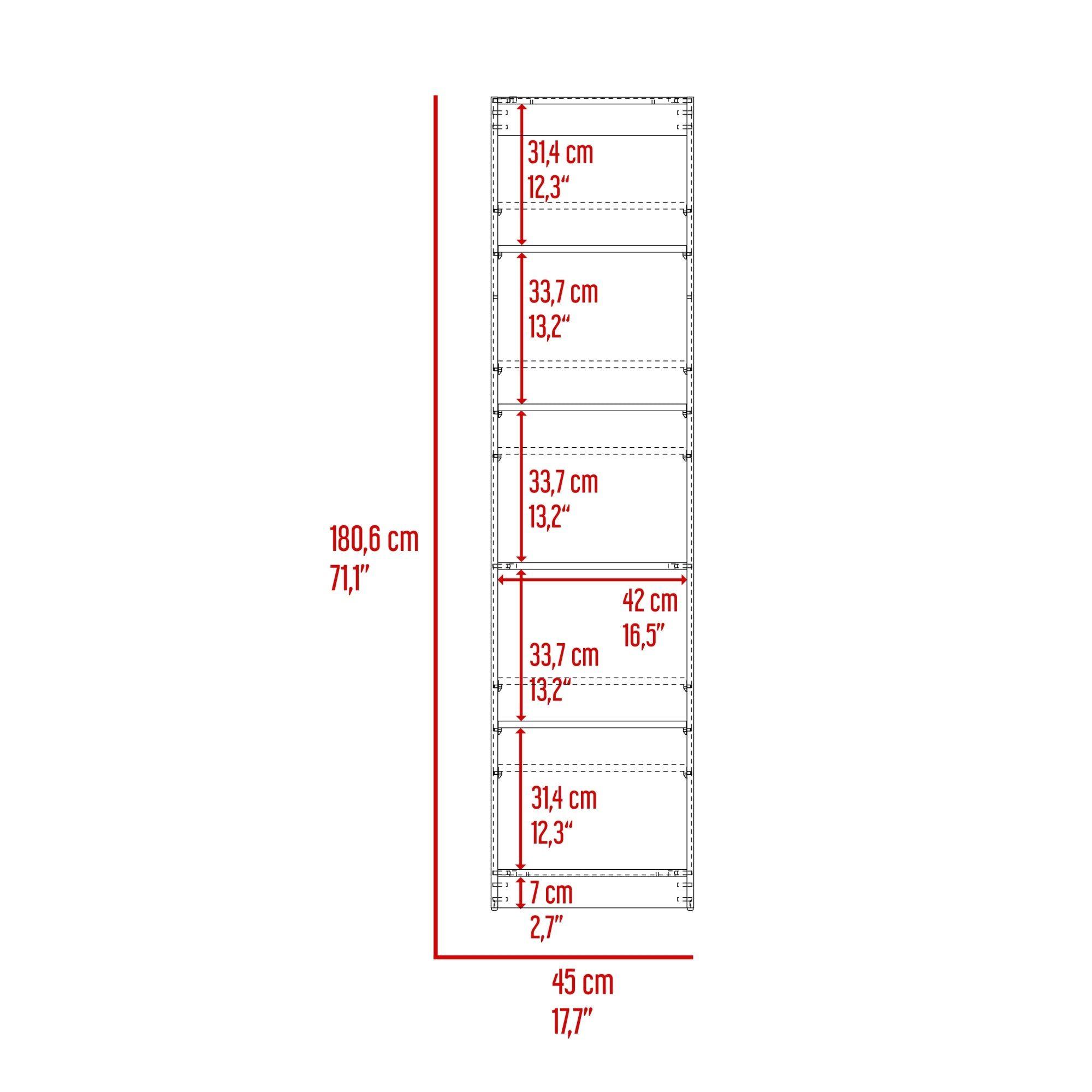 Estante Organizador 5 Niveles 180,6X45X29,9 Cm Negro Y Cafe Claro-4