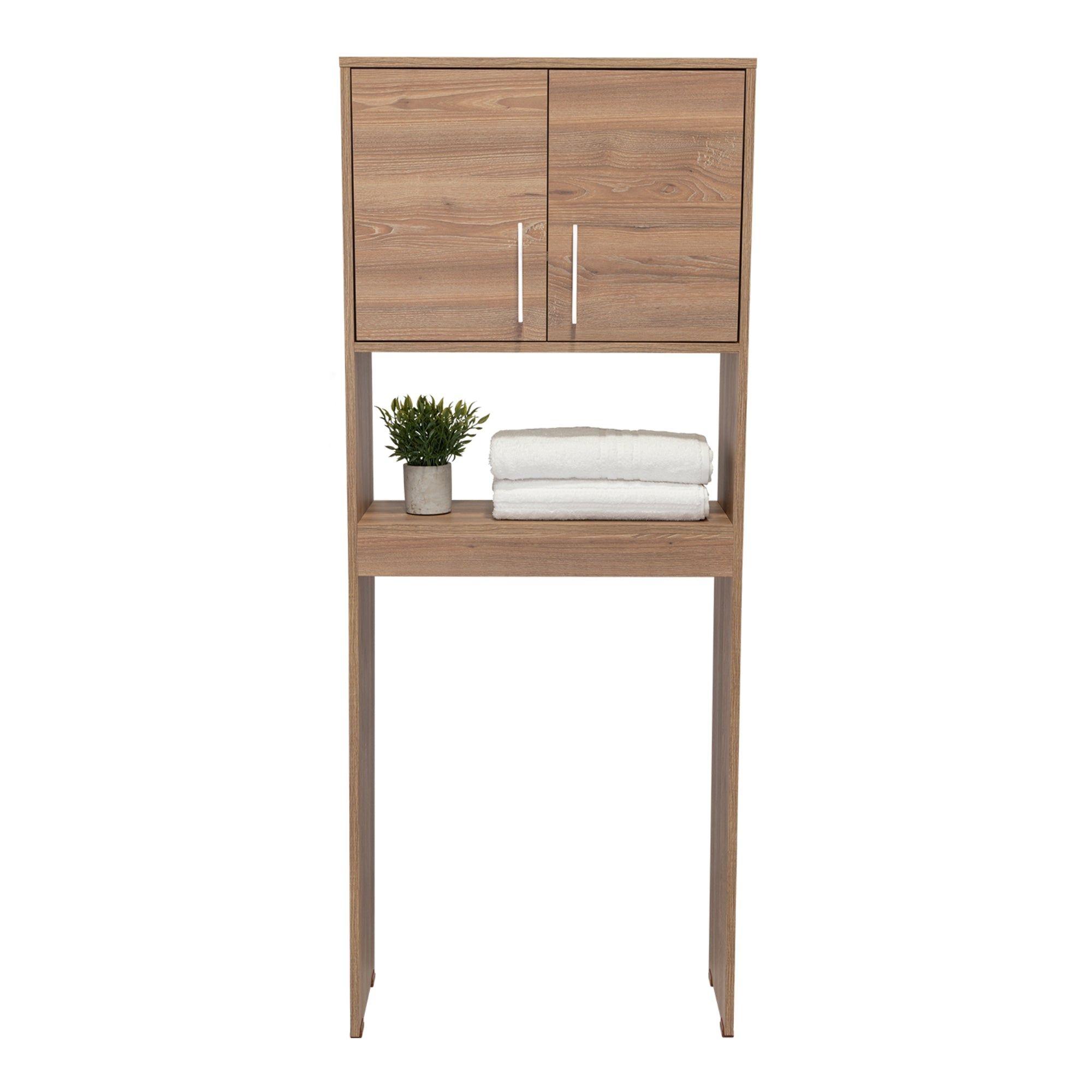 Estante De Baño 160X63X25,5 Cm 2 Puertas Café Claro-1