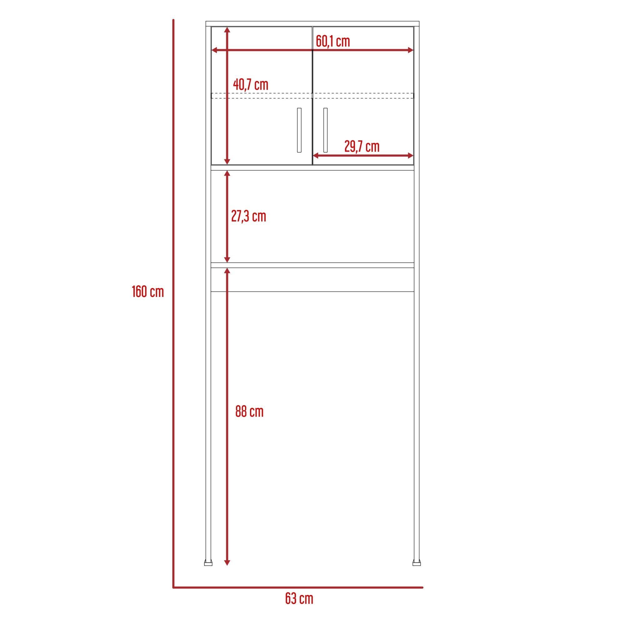 Estante De Baño 160X63X25,5 Cm 2 Puertas Café Claro-5