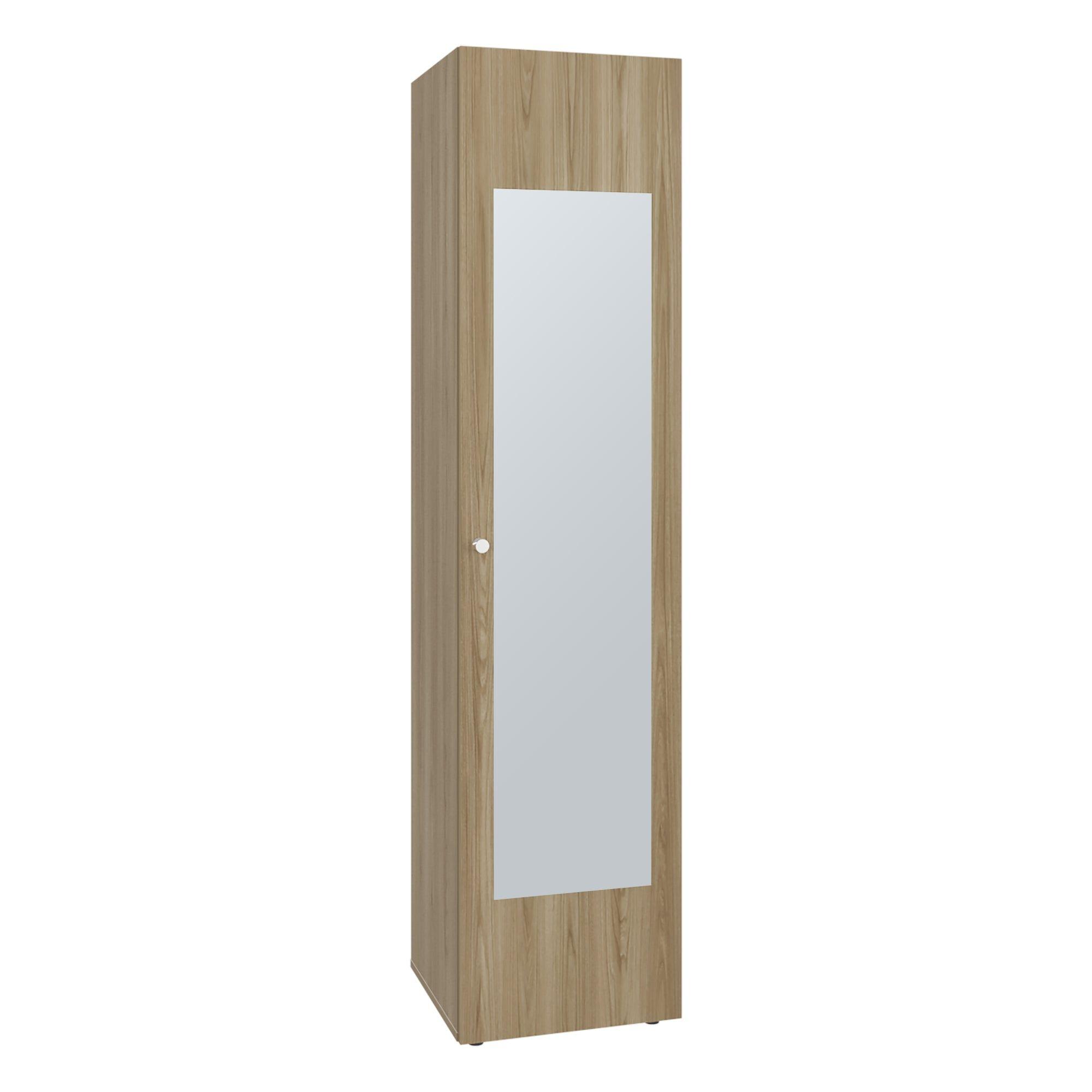 Closet 1 Puerta Con Espejo 170X40X40,2 Cm Cafe Y Blanco-2