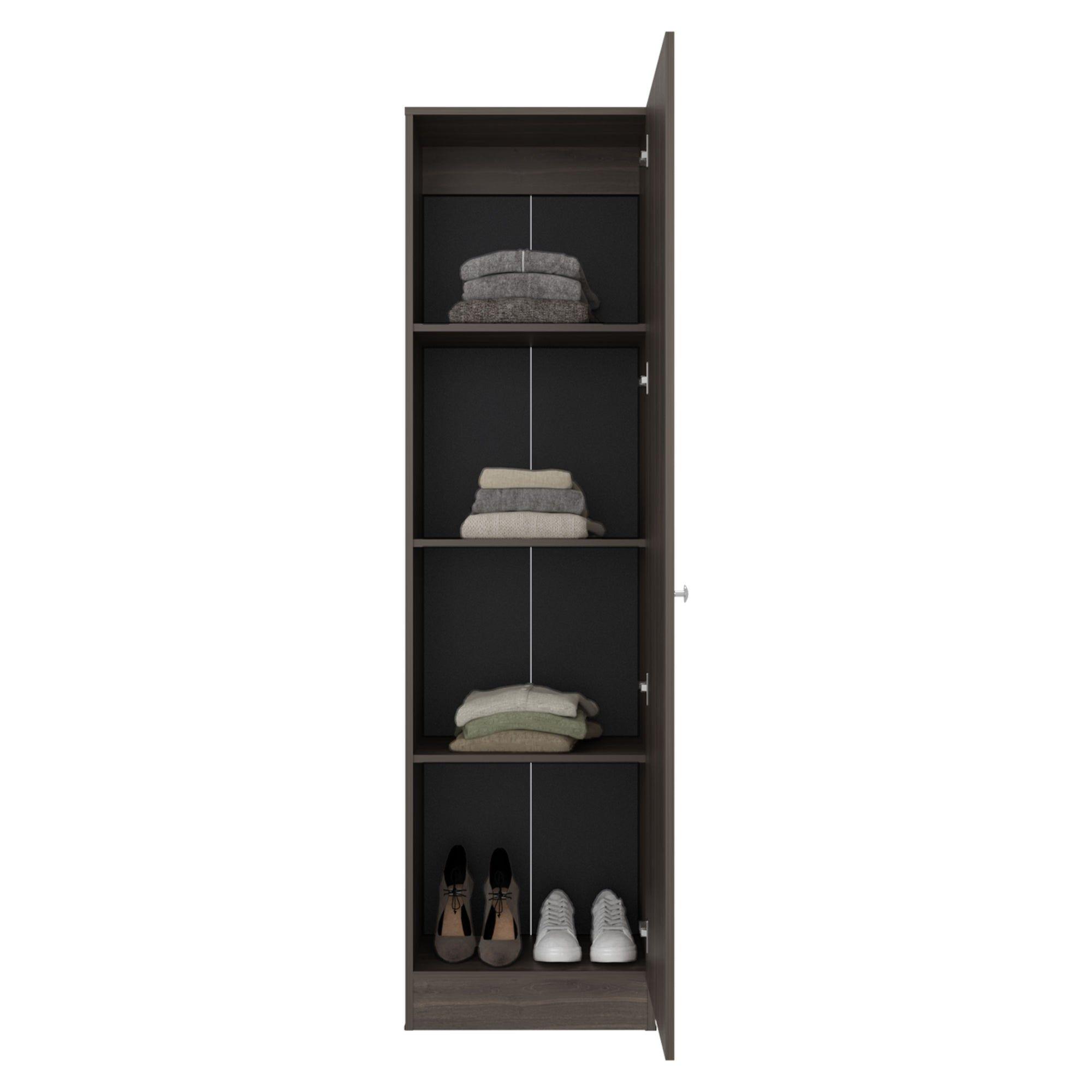 Closet 1 Puerta Con Espejo 180,1x49,1x30,2 Cm Café Oscuro-3