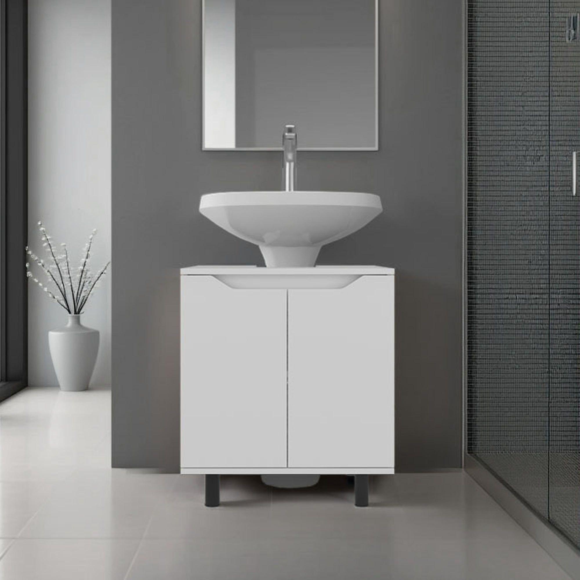 Mueble Para Lavamanos 2 Puertas Blanco-4